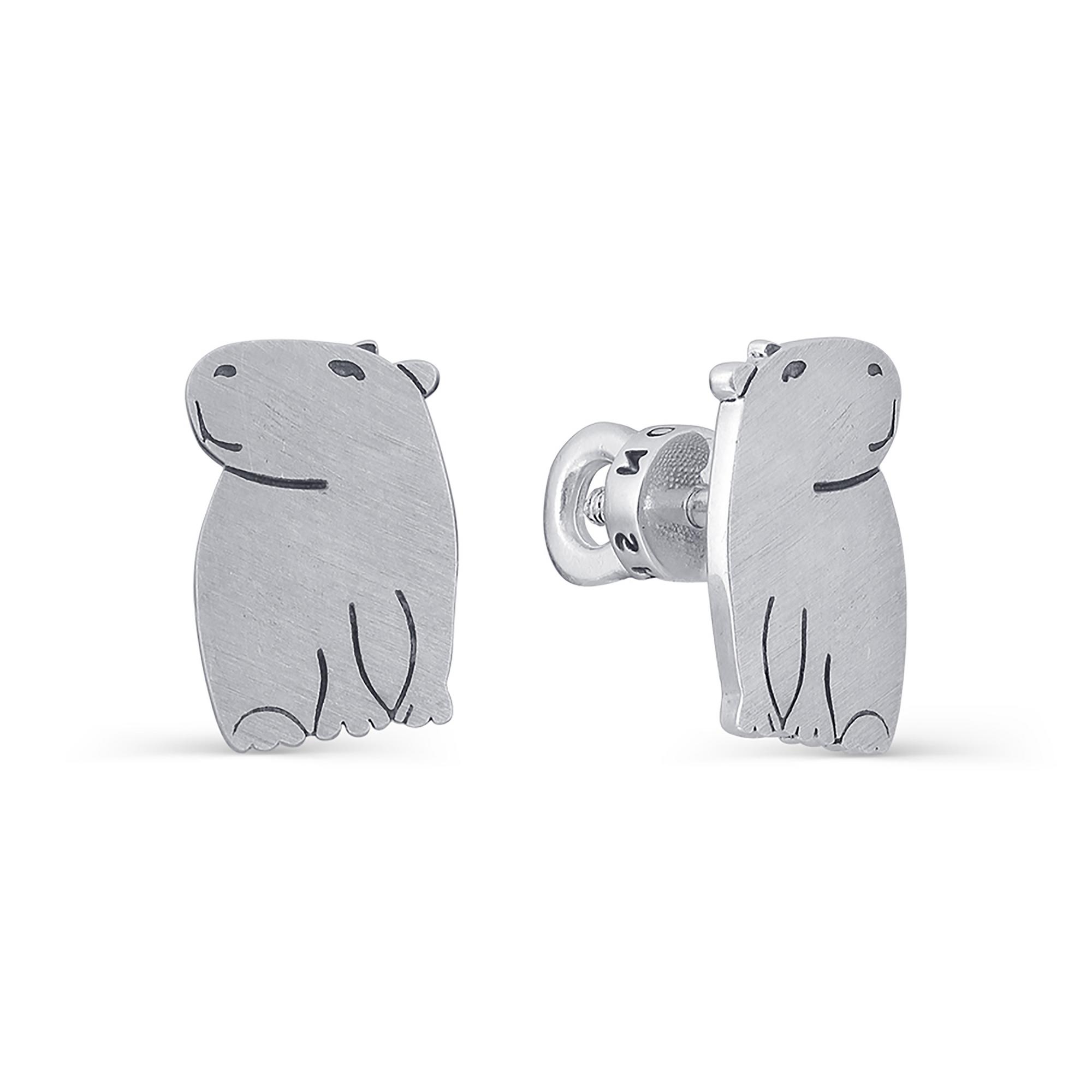 Капибары серьги пусеты