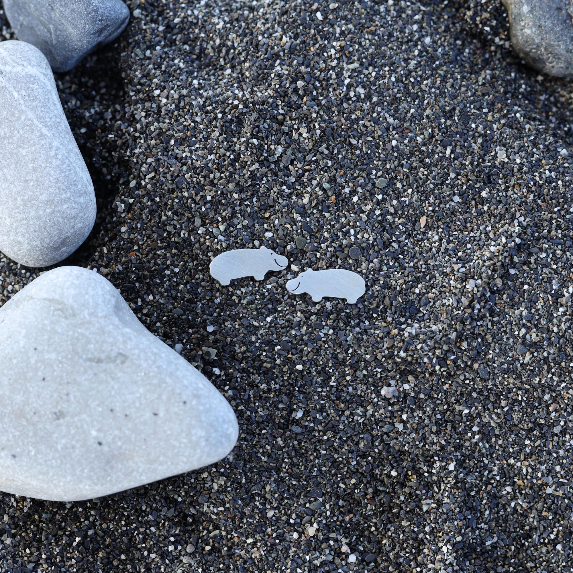 Бегемоты серьги пусеты