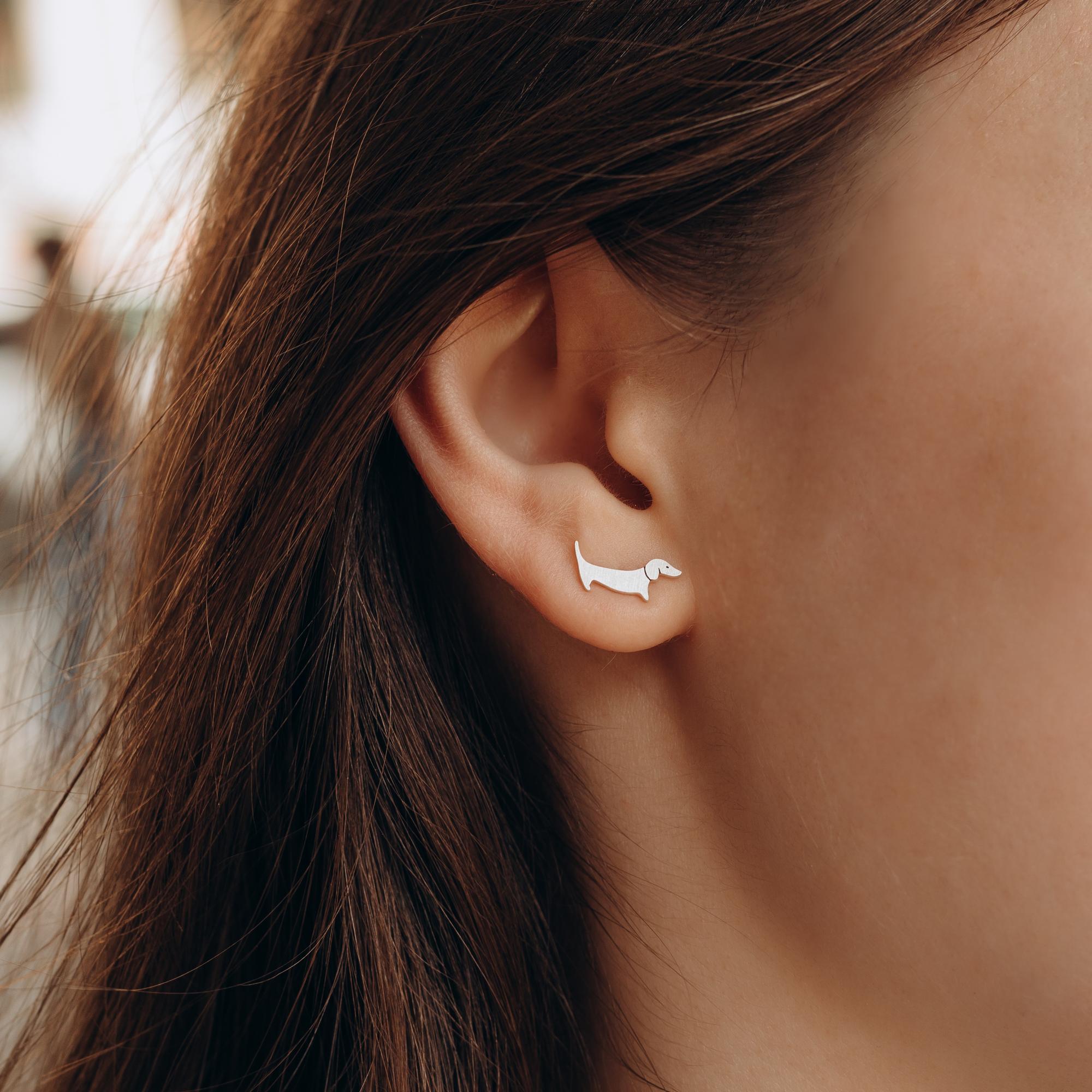 Таксы серьги пусеты