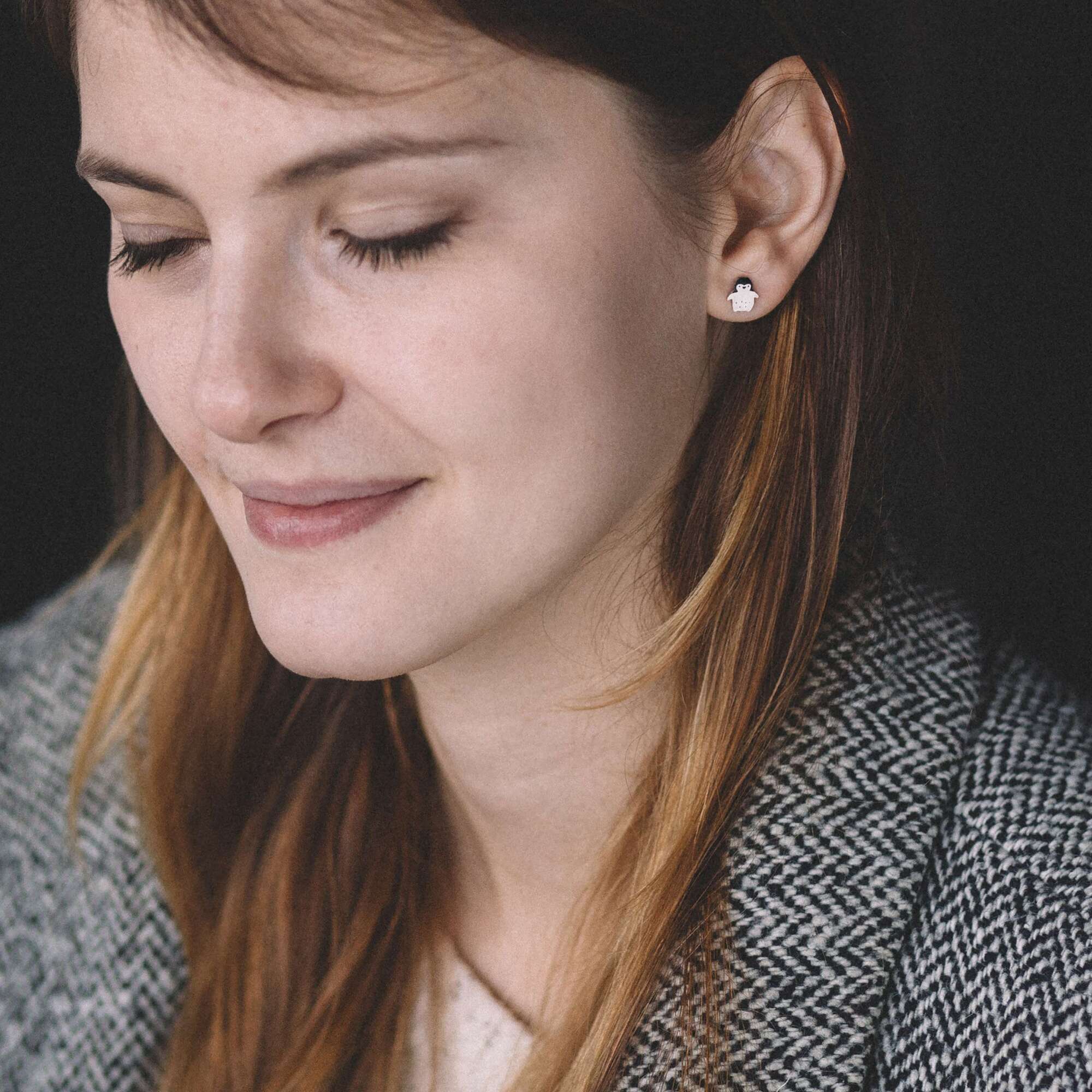 Пингвины серьги пусеты