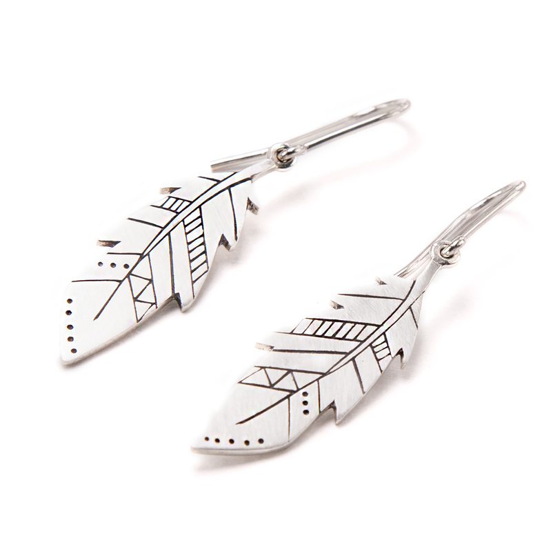 Перышки серьги на швензах