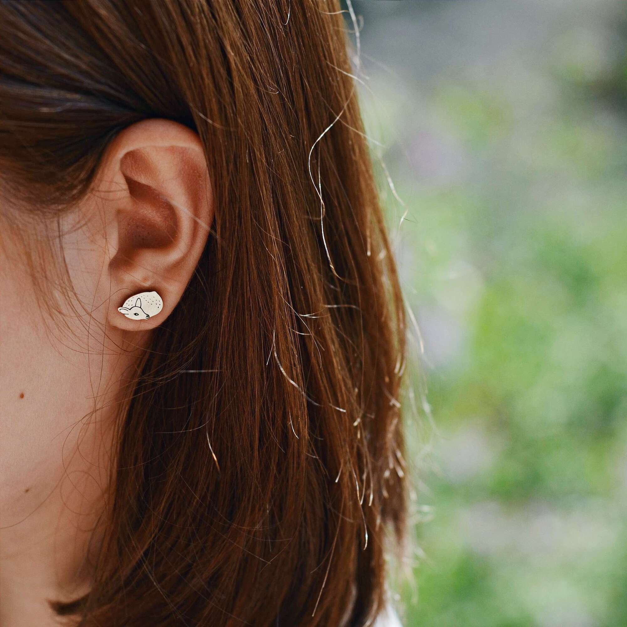 Оленята серьги пусеты