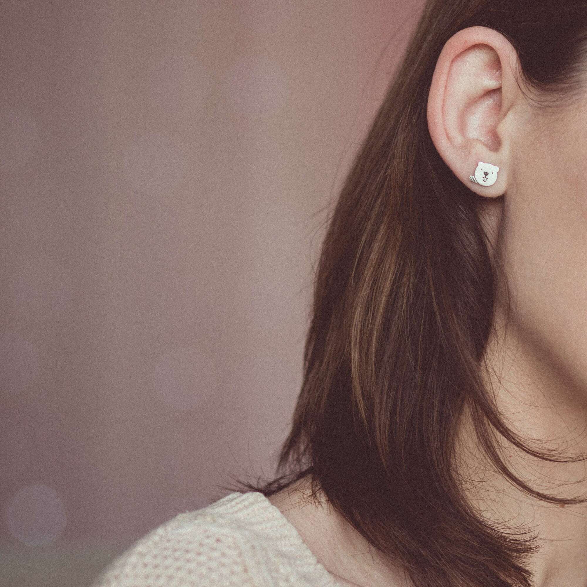 Бобры серьги пусеты