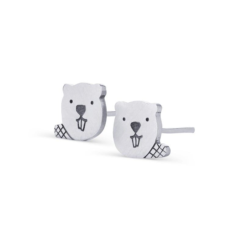 Бобры серьги пусеты