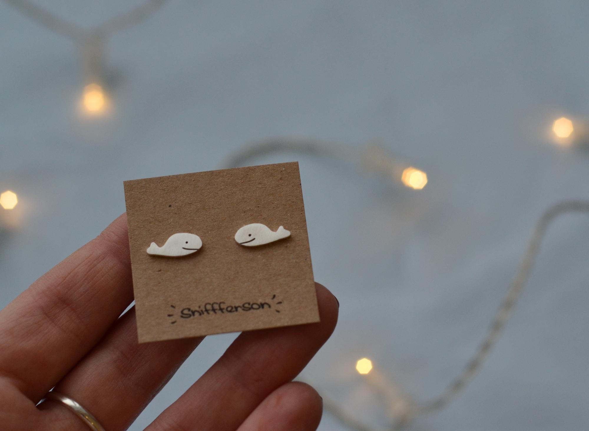 Киты серьги пусеты