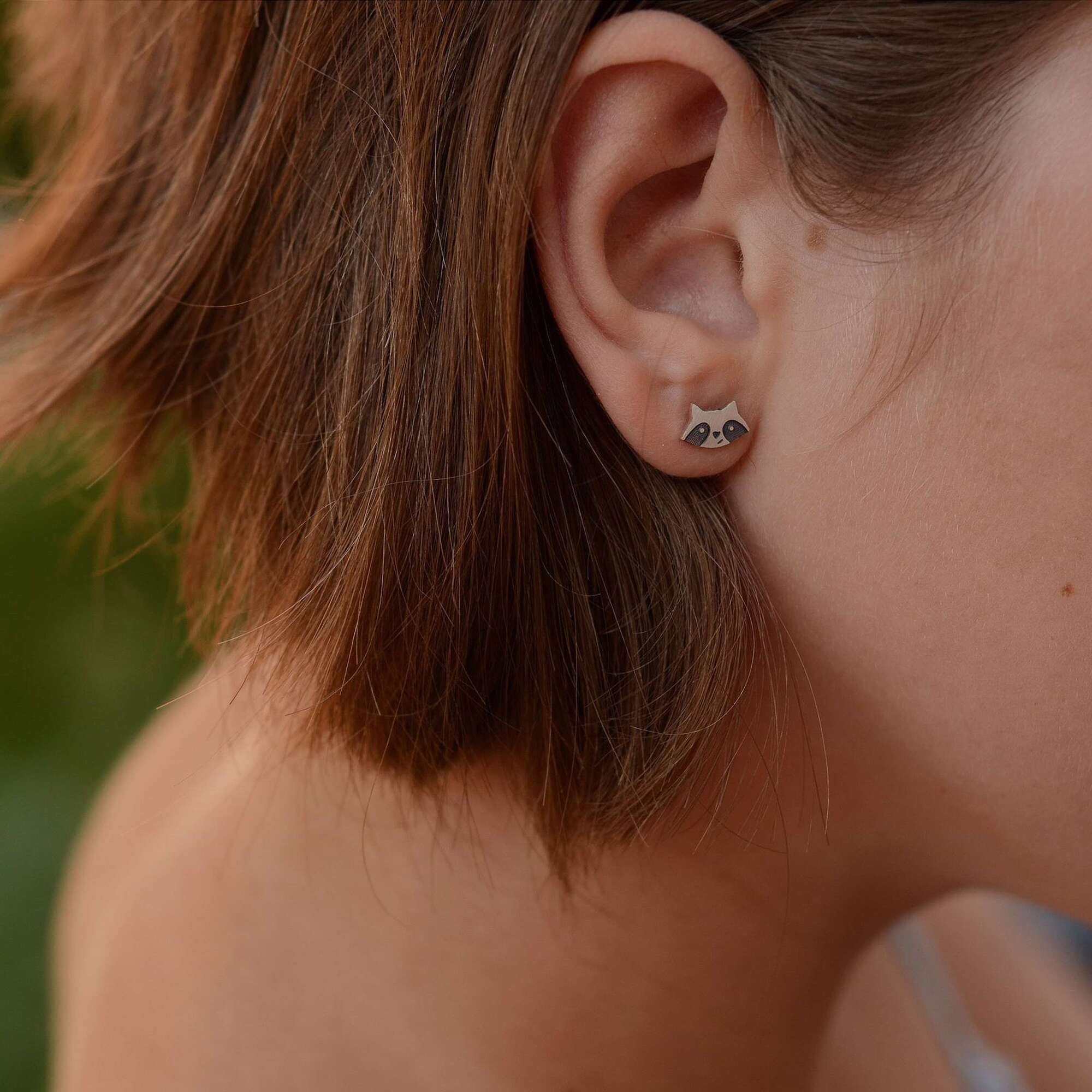 Еноты серьги пусеты