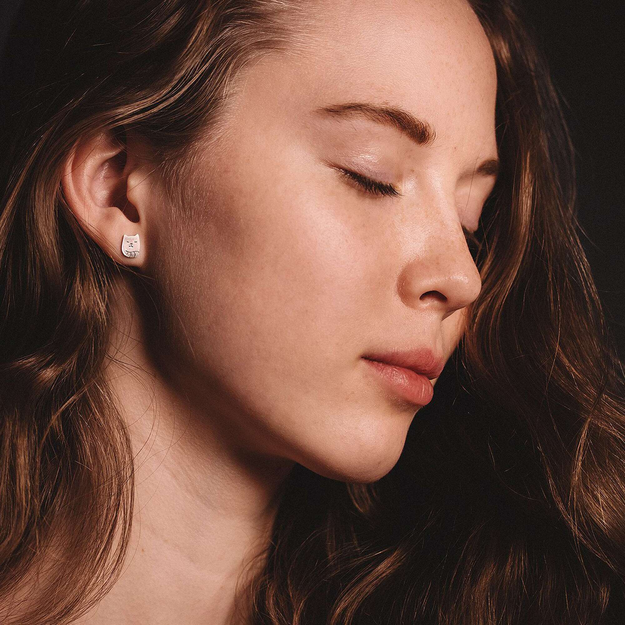 Коты серьги пусеты