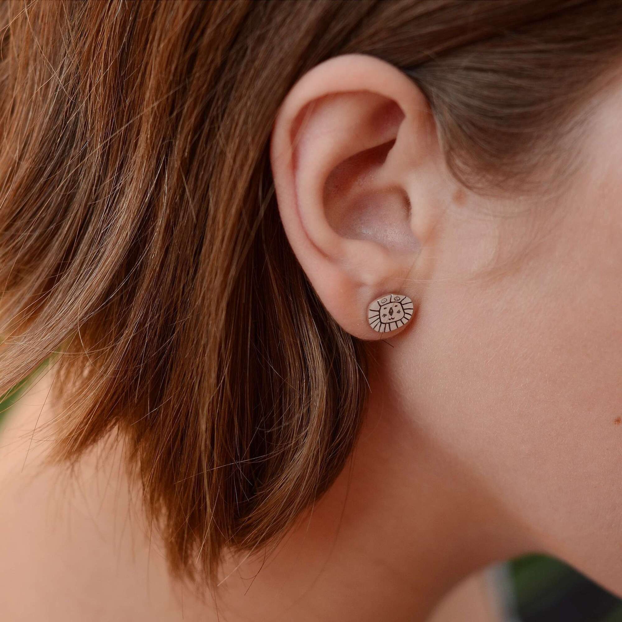 Львы серьги пусеты