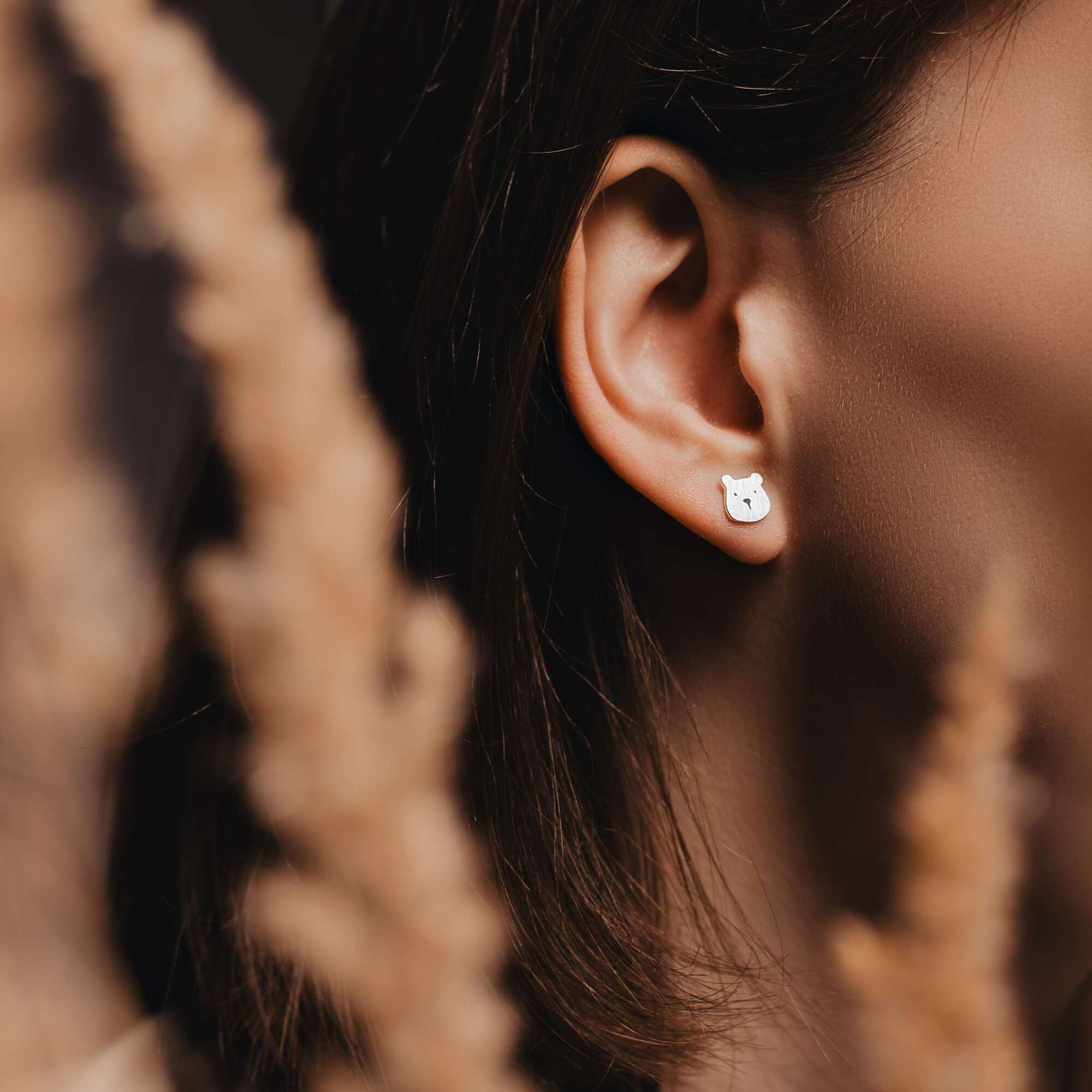 Мишки серьги пусеты