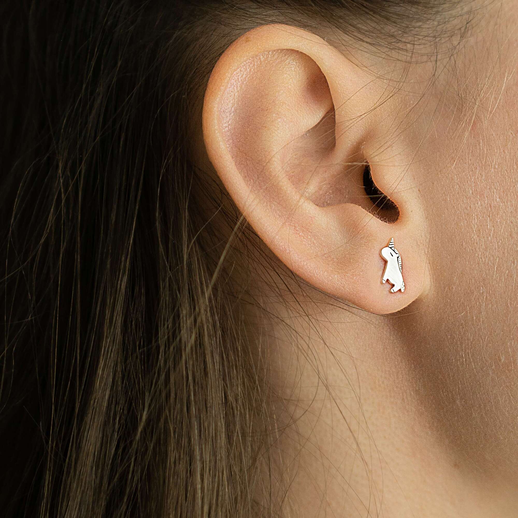 Единороги серьги пусеты