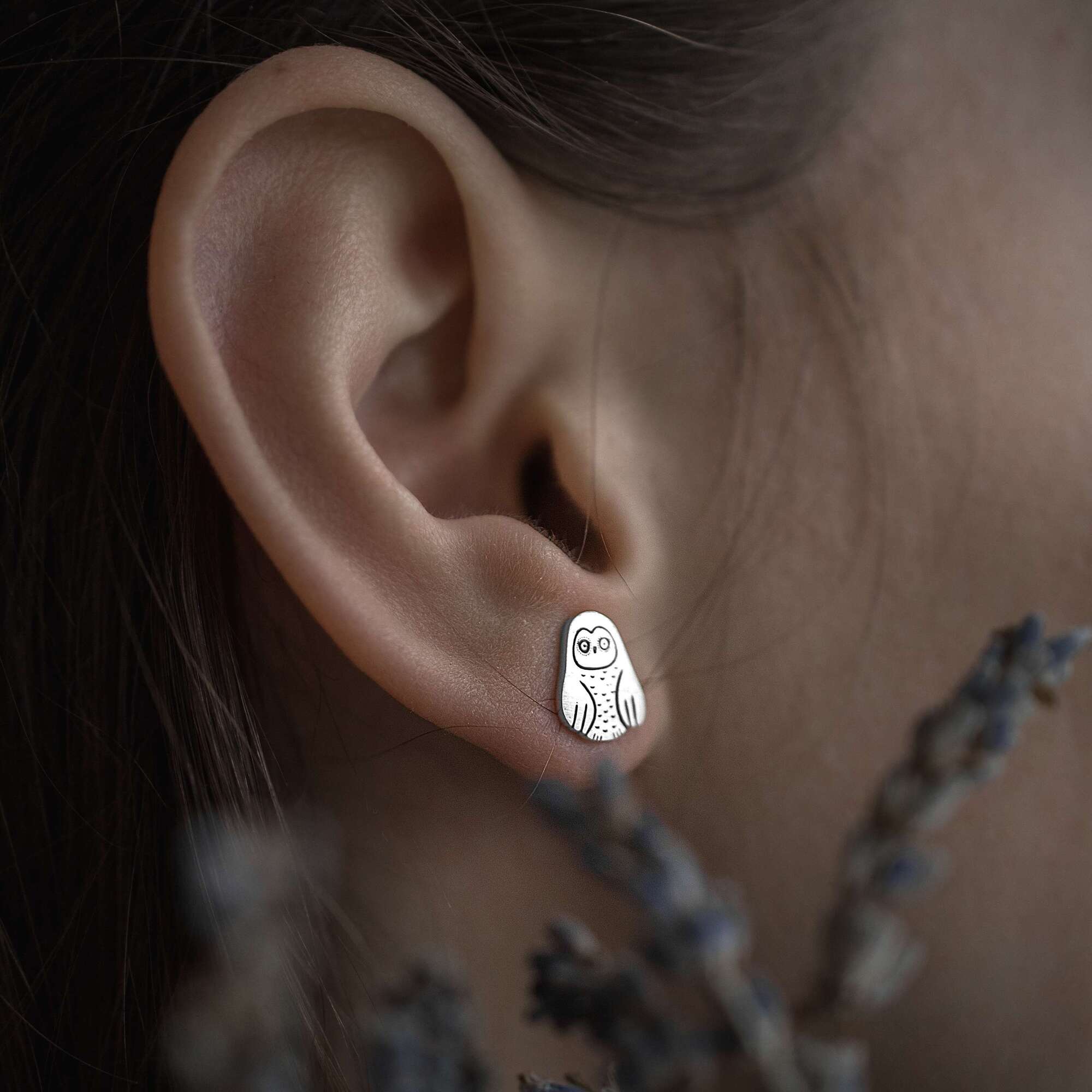 Совы серьги пусеты