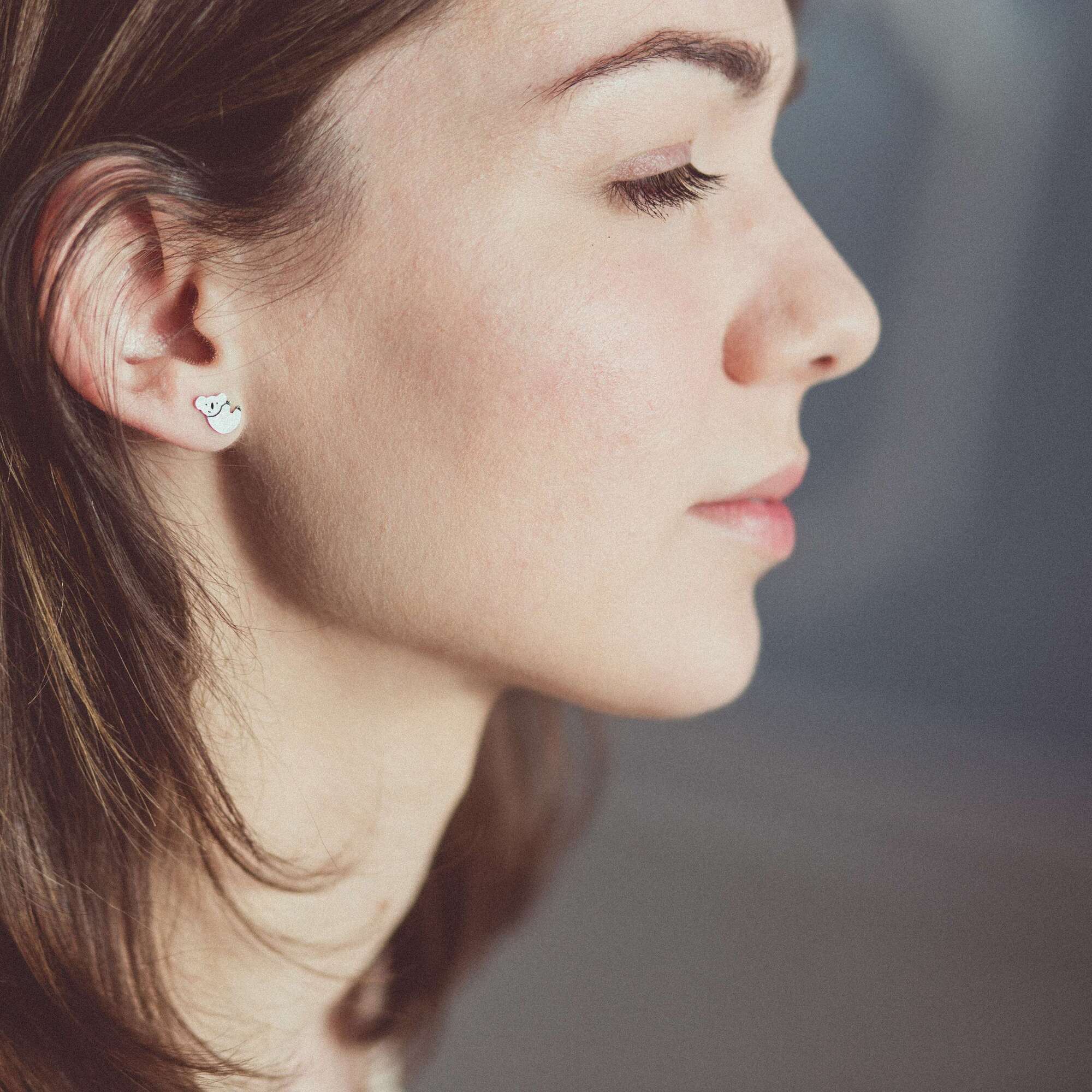 Коалы серьги пусеты