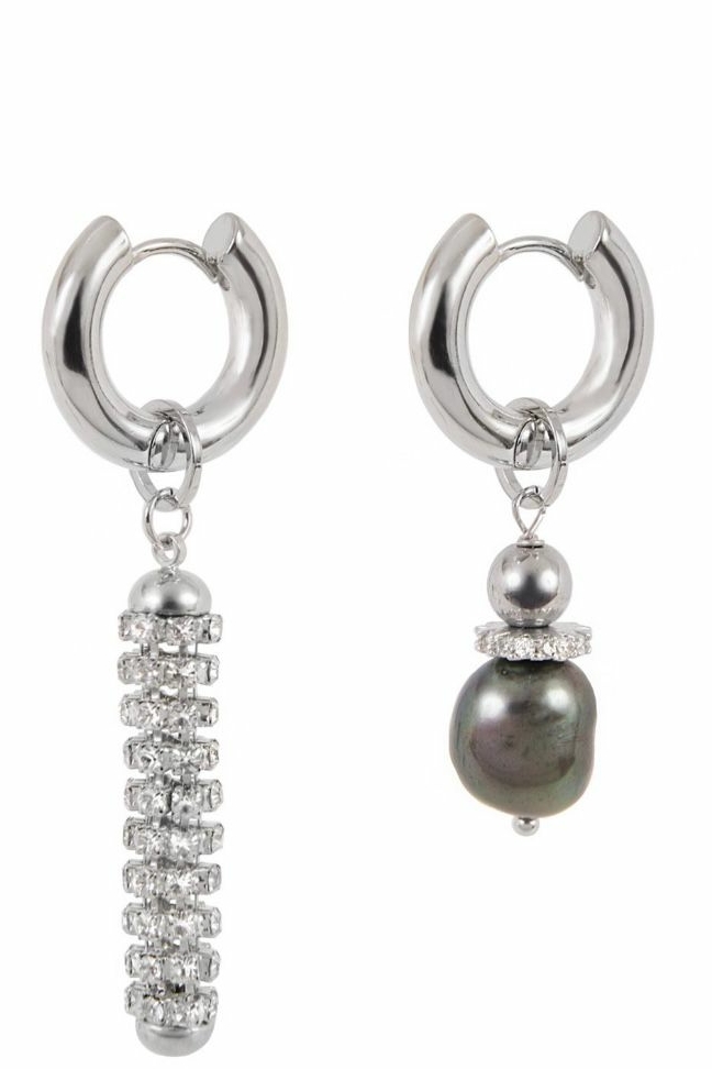 Серьги Base 22 мм "crystal black"