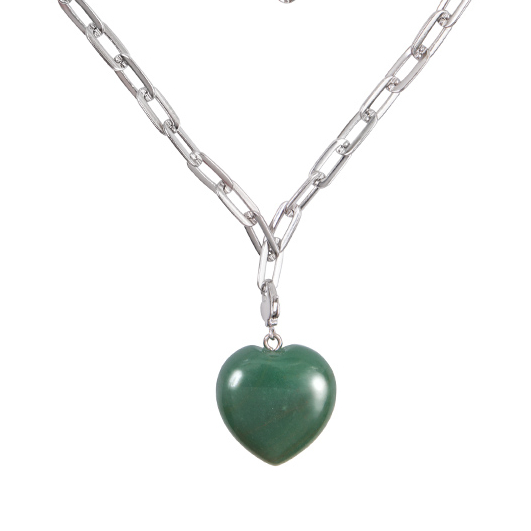 Кулон Сердце крупное из натуральных камней