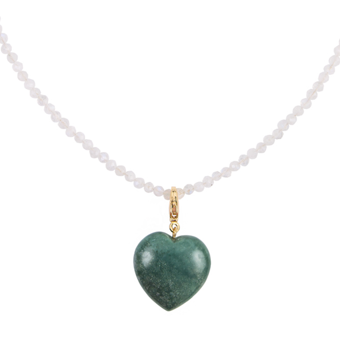 Кулон Сердце среднее из натуральных камней