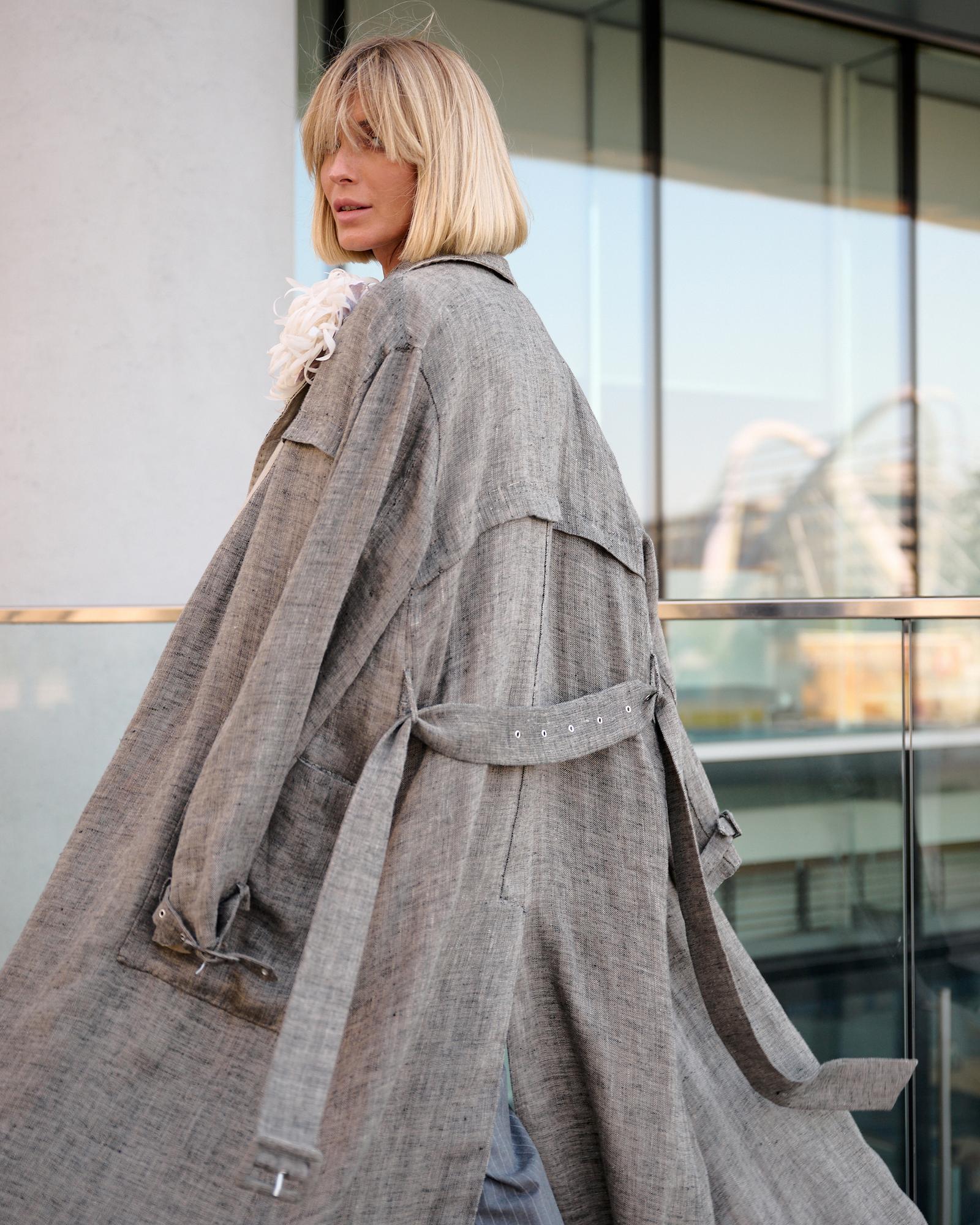 Тренч двусторонний из льна