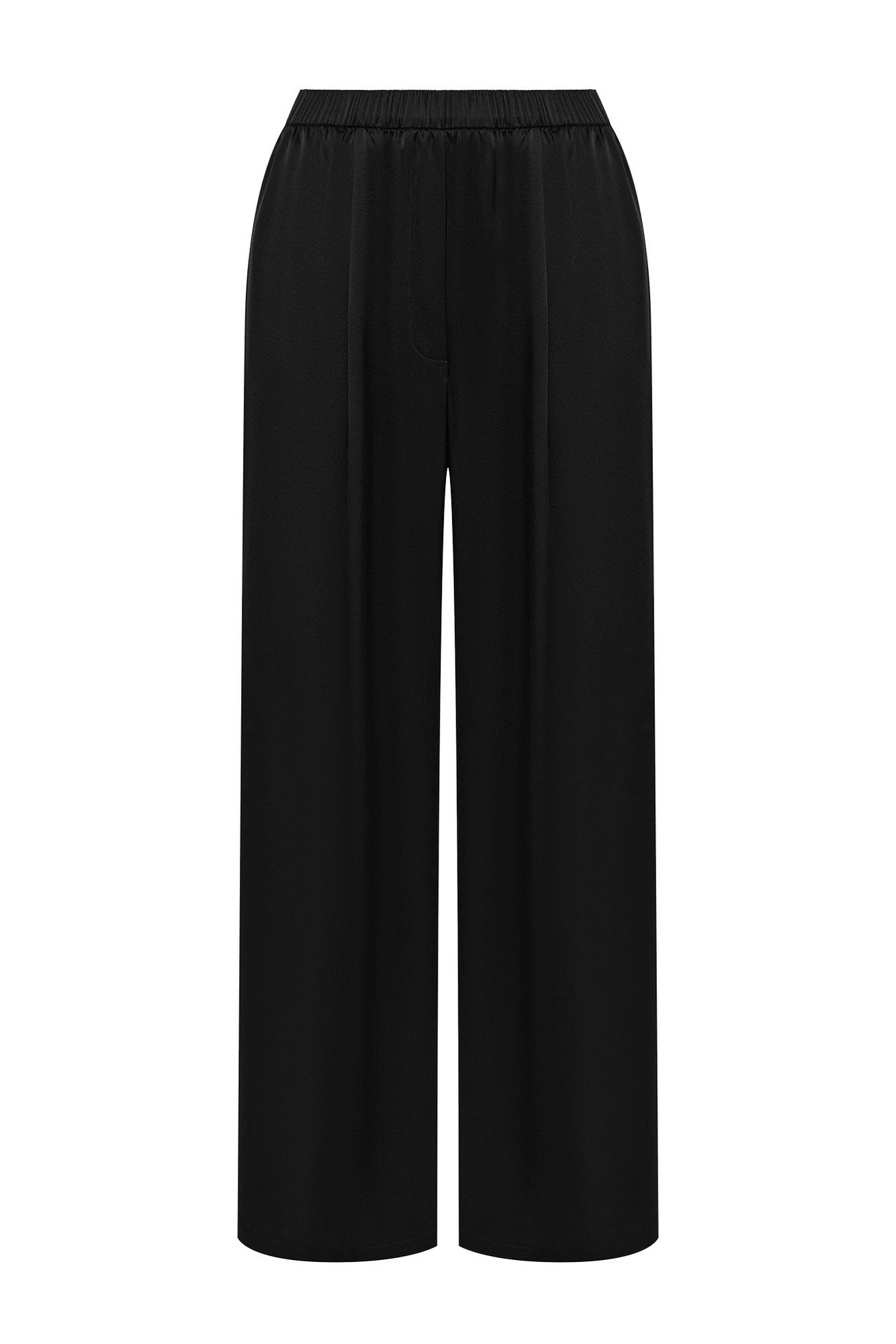 Брюки из черного шелка GWEN