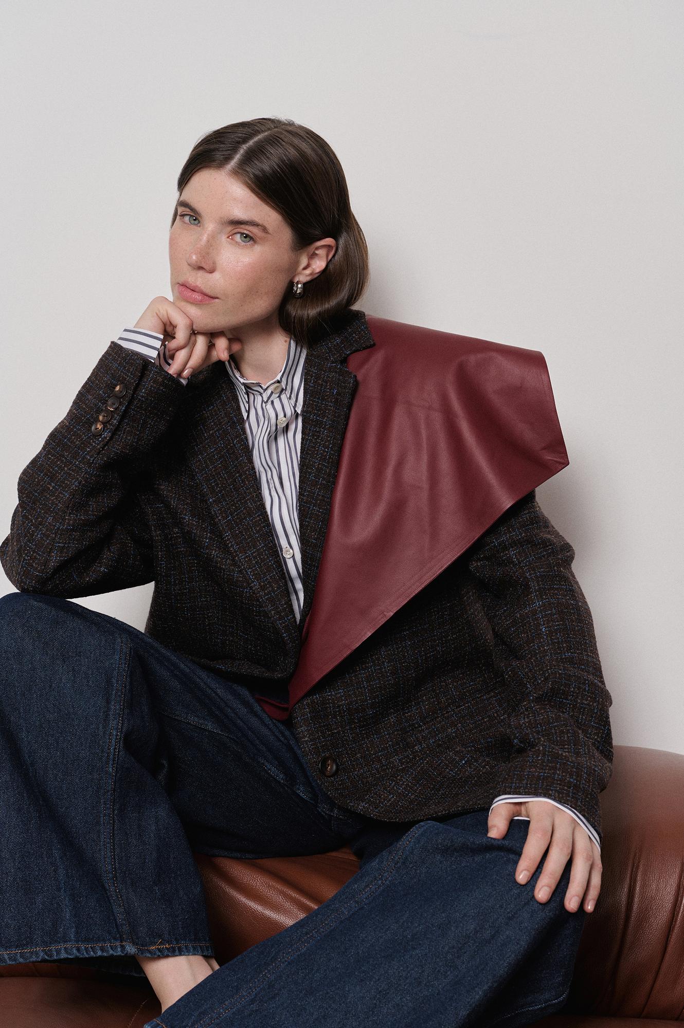 Пиджак STELLA коричневый в клетку