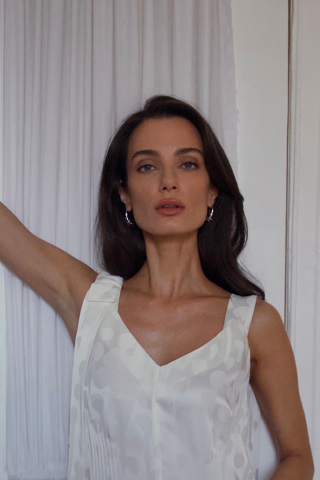 Серьги капли серебро