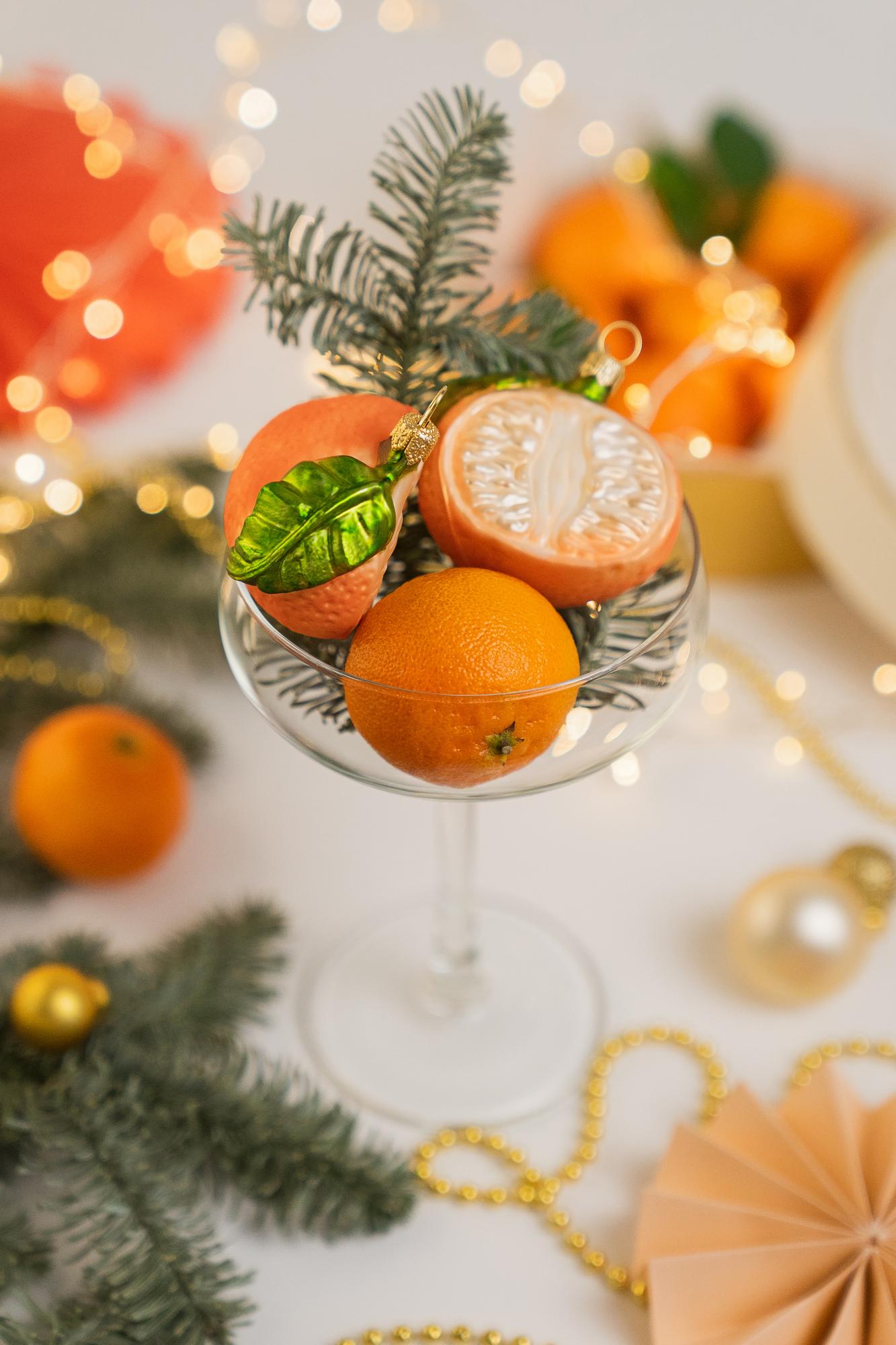 Елочная игрушка "Мандаринка- половинка"