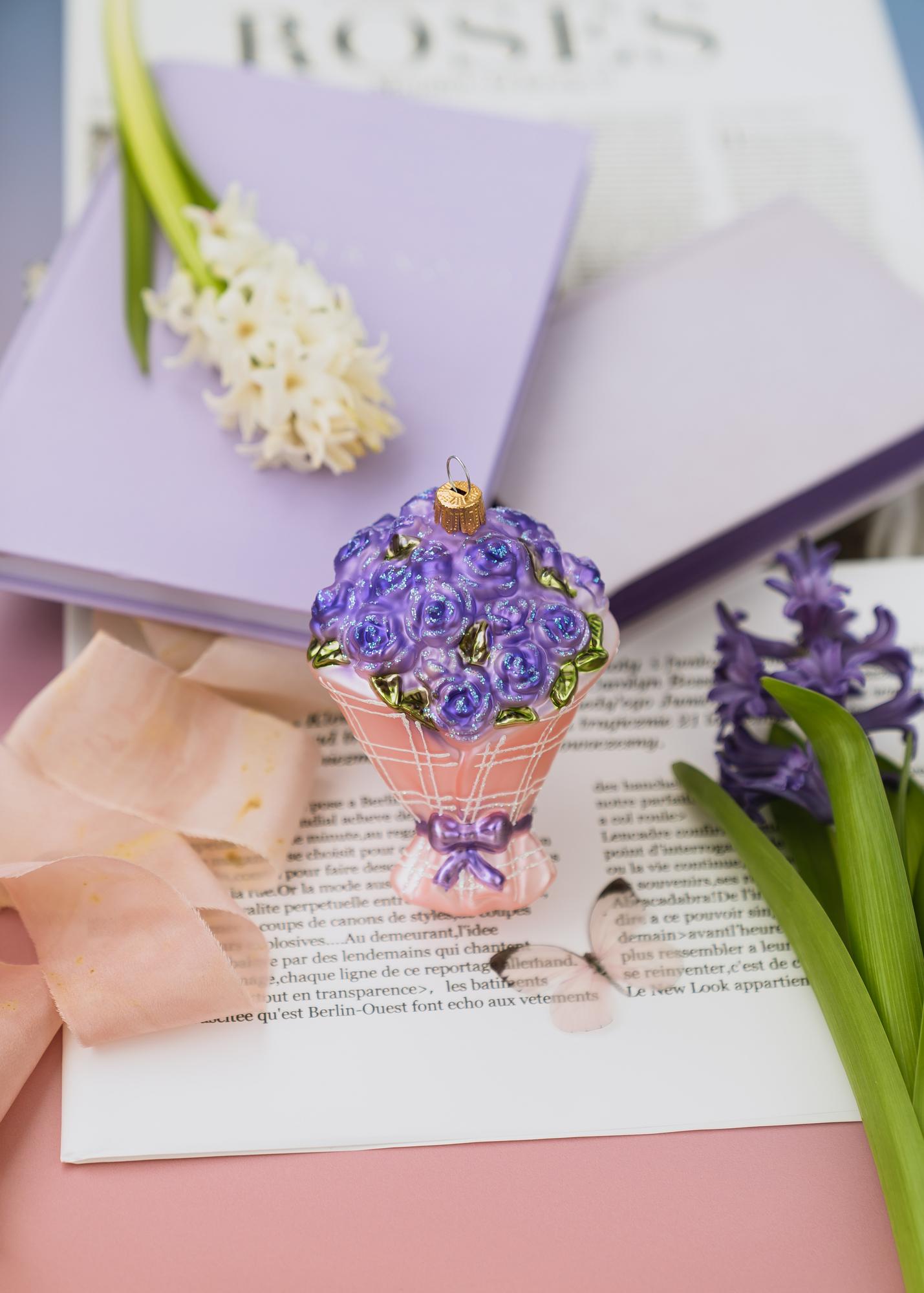 Стеклянная елочная игрушка "Букет"