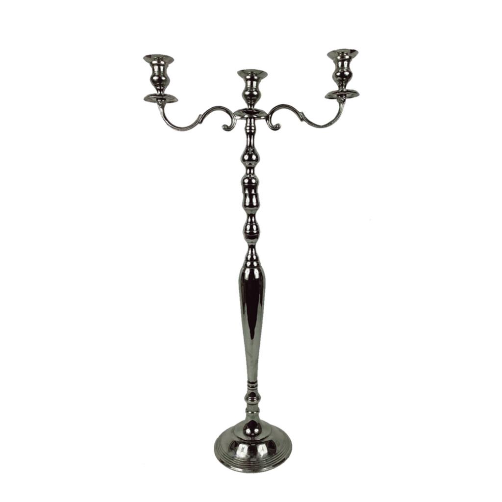 Канделябр серебряный на 3 свечи 80 см