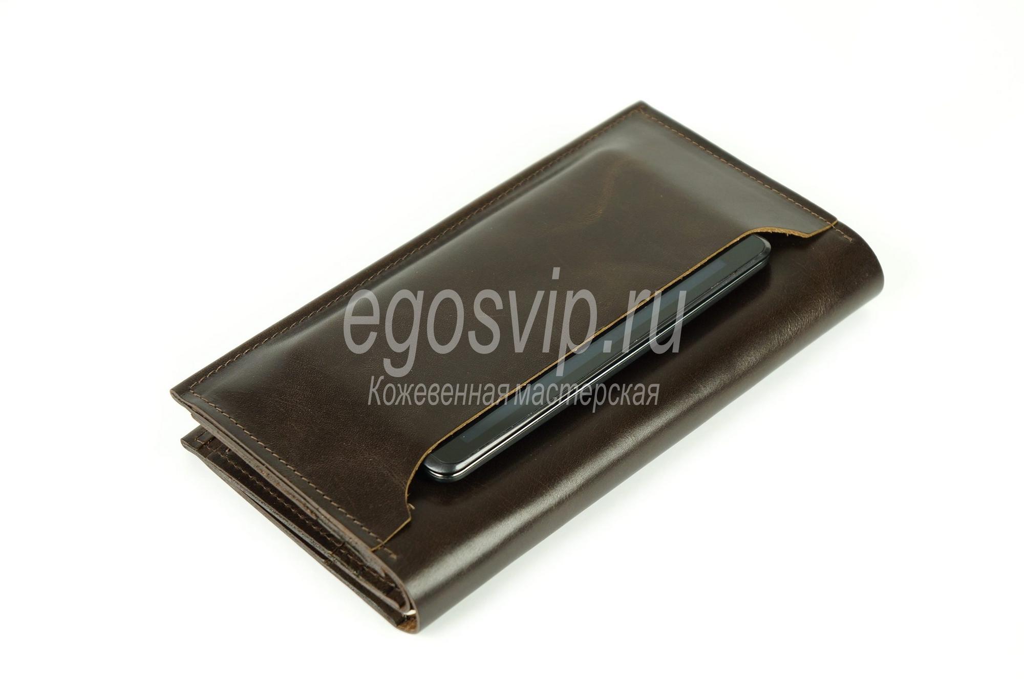 Портмоне клатч кожаное / модель 83 коричневое