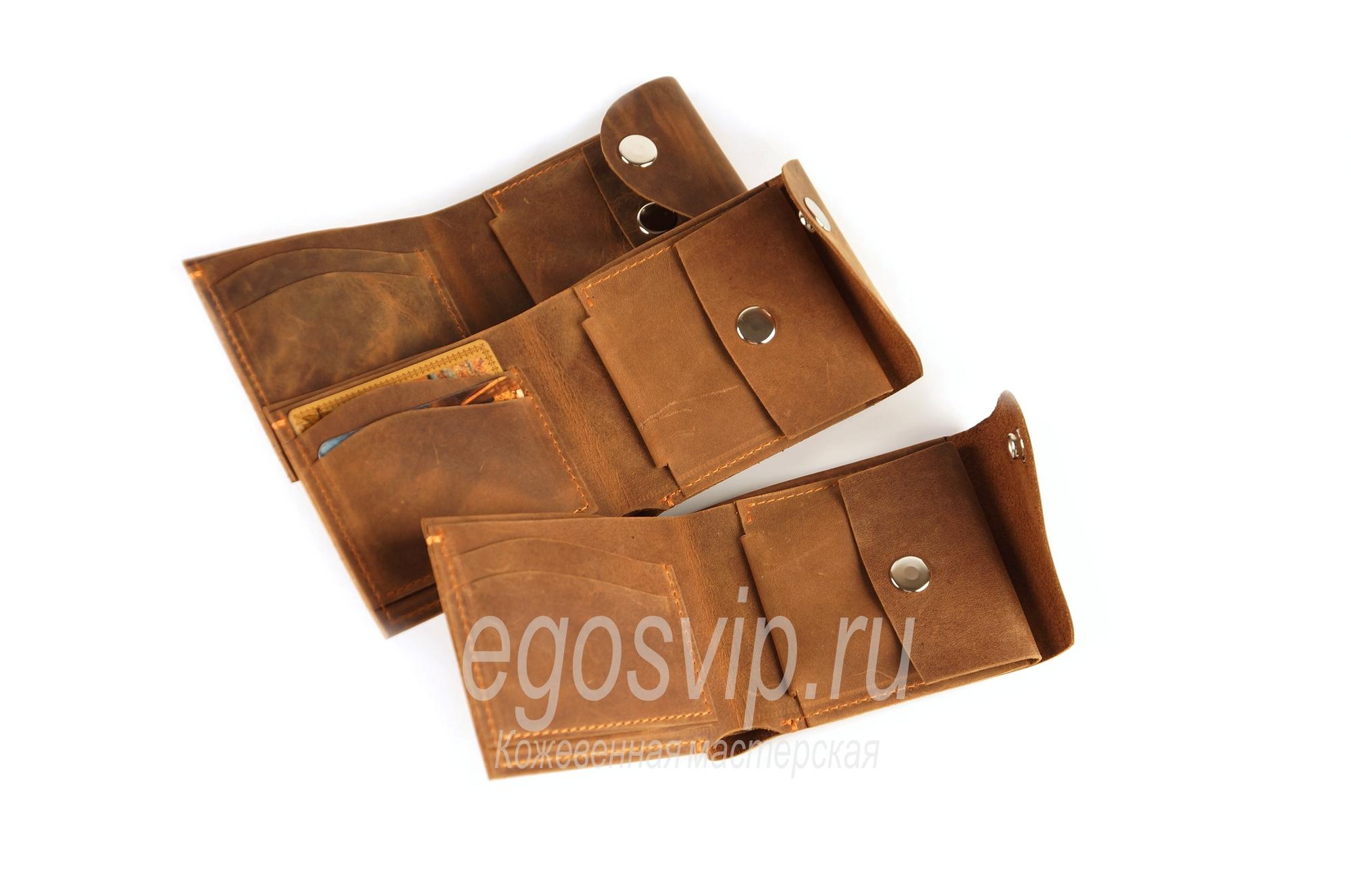 Кошелек кожаный / модель 33 коричнево-рыжий