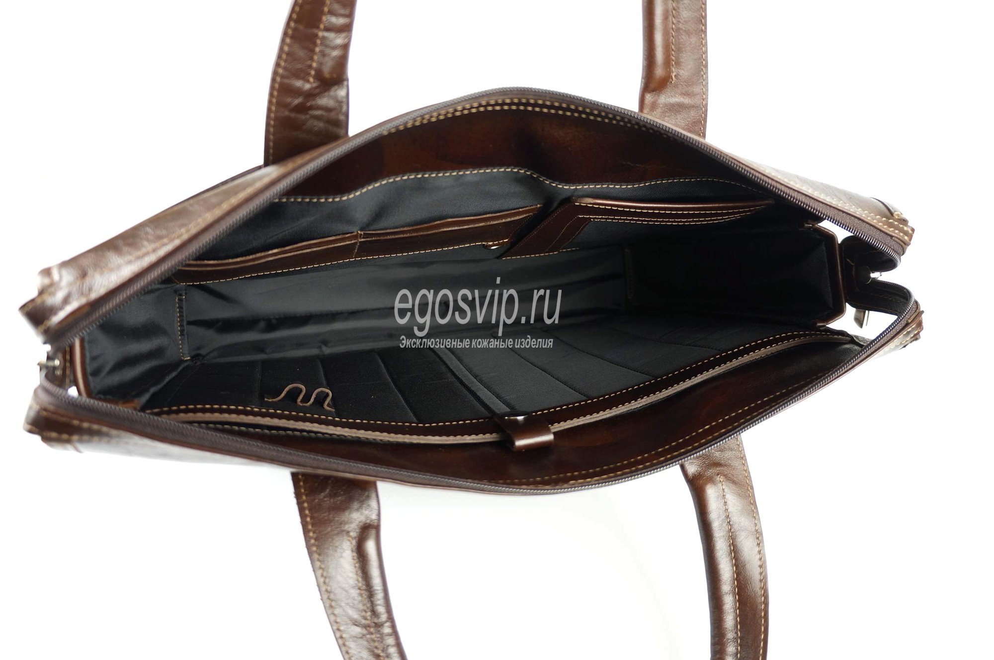 Мужская деловая сумка для ноутбука /модель 73 коньяк