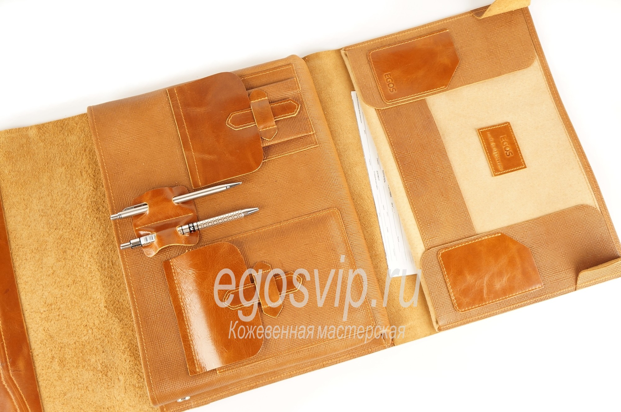 Кожаная папка органайзер раскладушка / модель 96