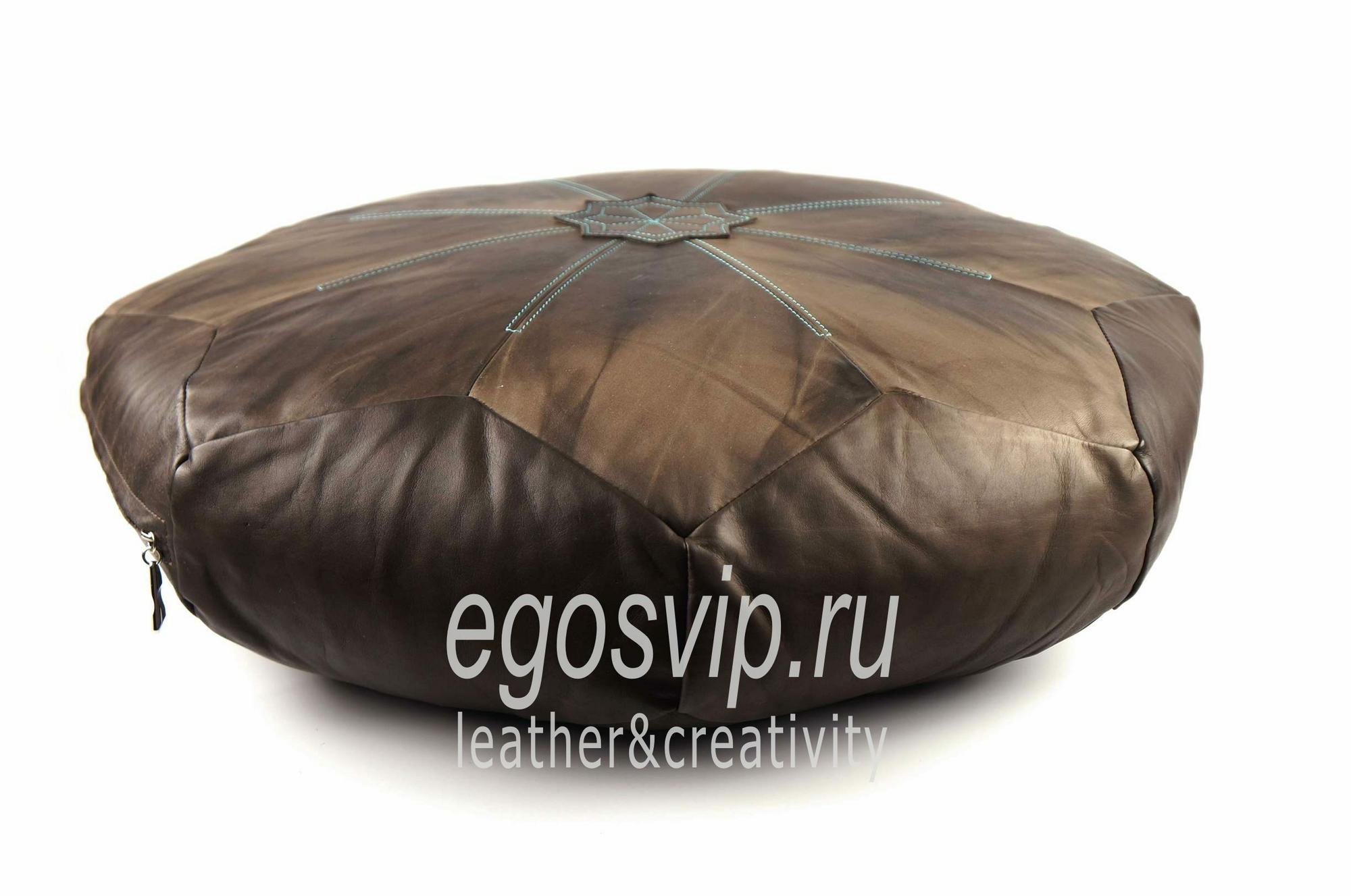 Кожаный пуфик / модель 15-01