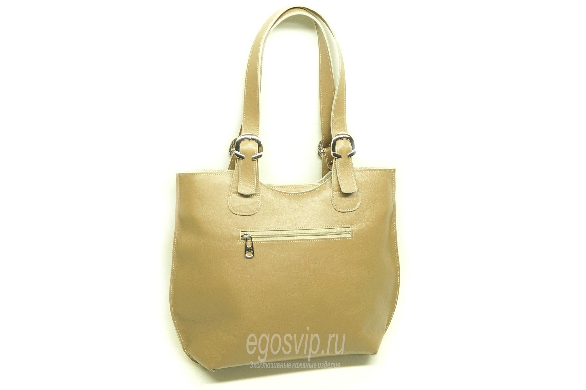 Кожаный шоппер EGOS с карманом