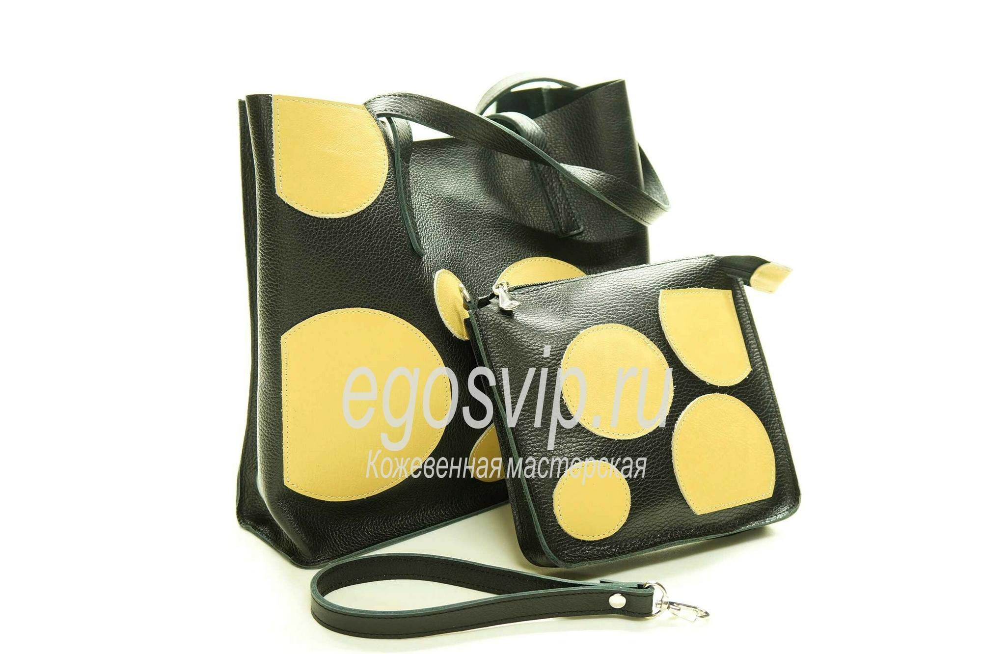 Кожаная сумка шоппер ручной работы /EGOS