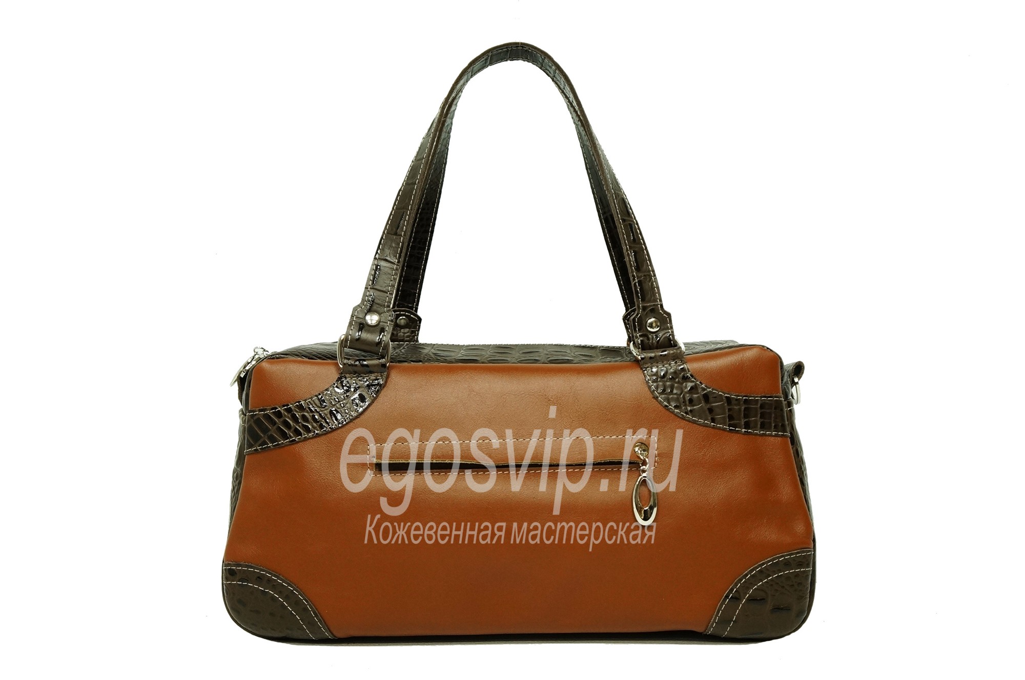 Сумка женская кожаная  / модель 5-19 рыжий-коричневый