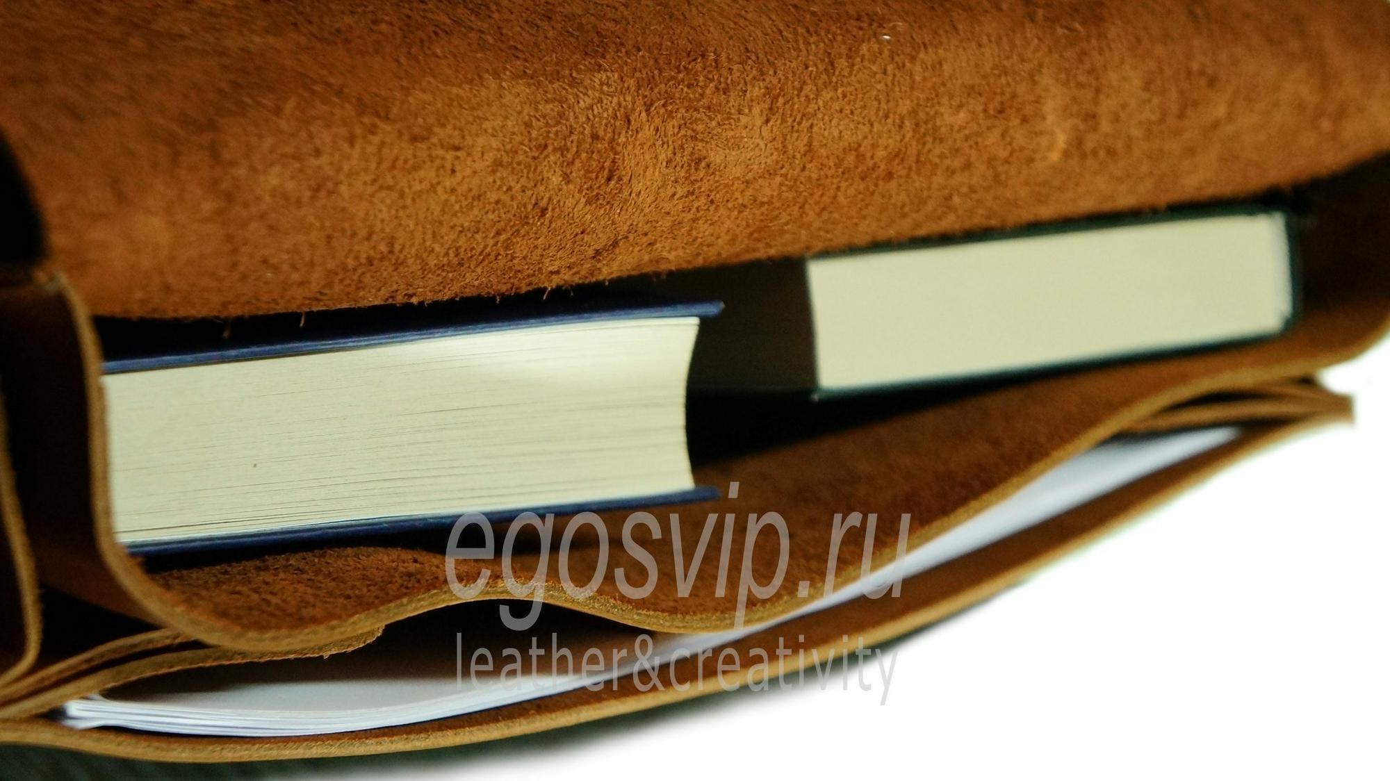 Кожаная папка раскладушка-органайзер с кобурными кнопками / модель 92-05