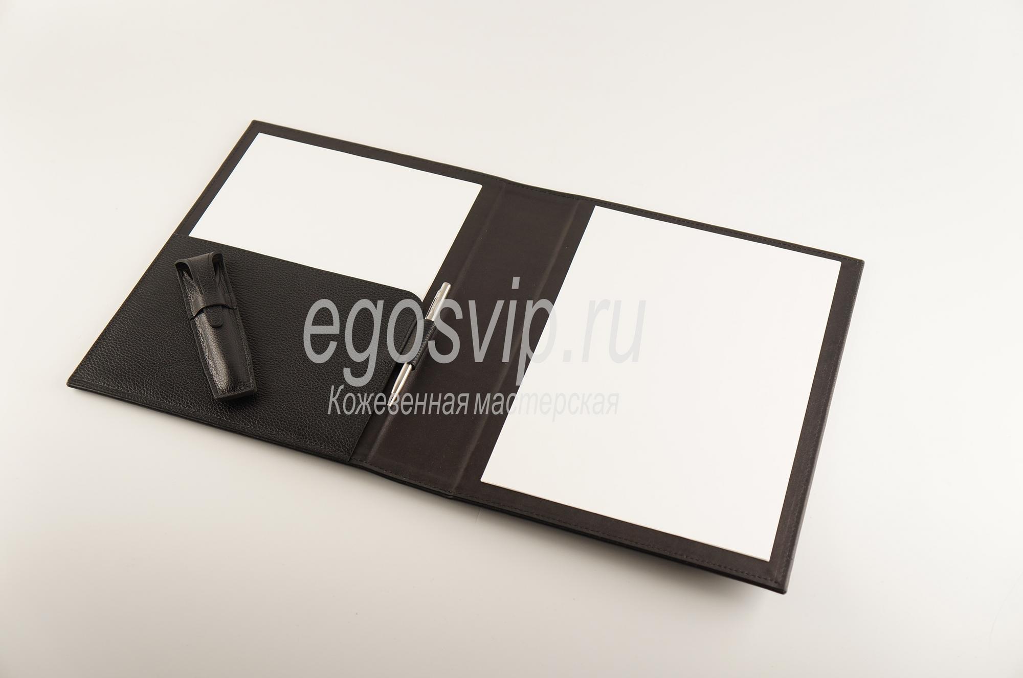 Кожаная папка в твердом переплете для документов / модель 95-05/ папка с широким корешком