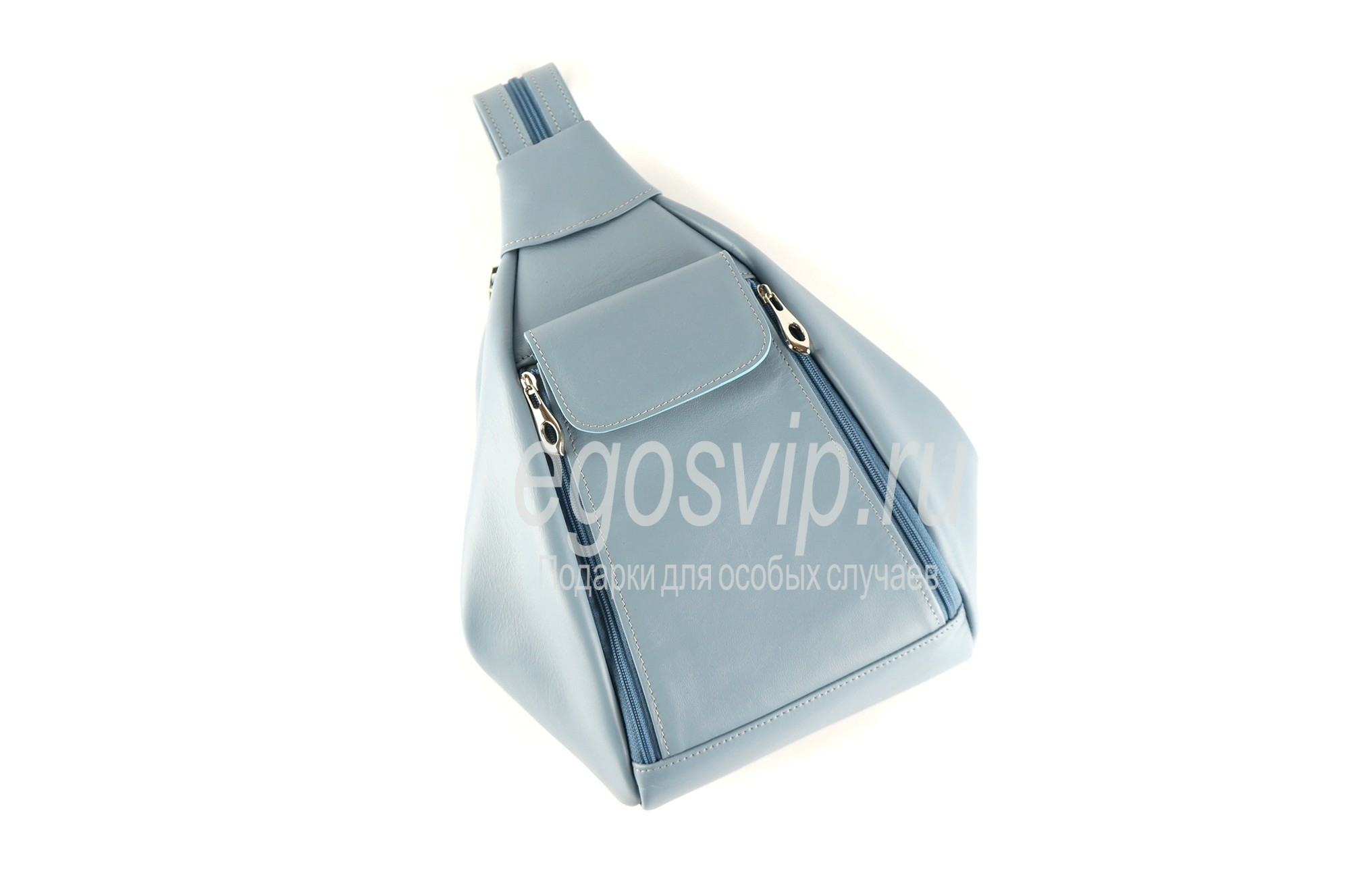 кожаный голубой женский рюкзак - EGOS-Москва