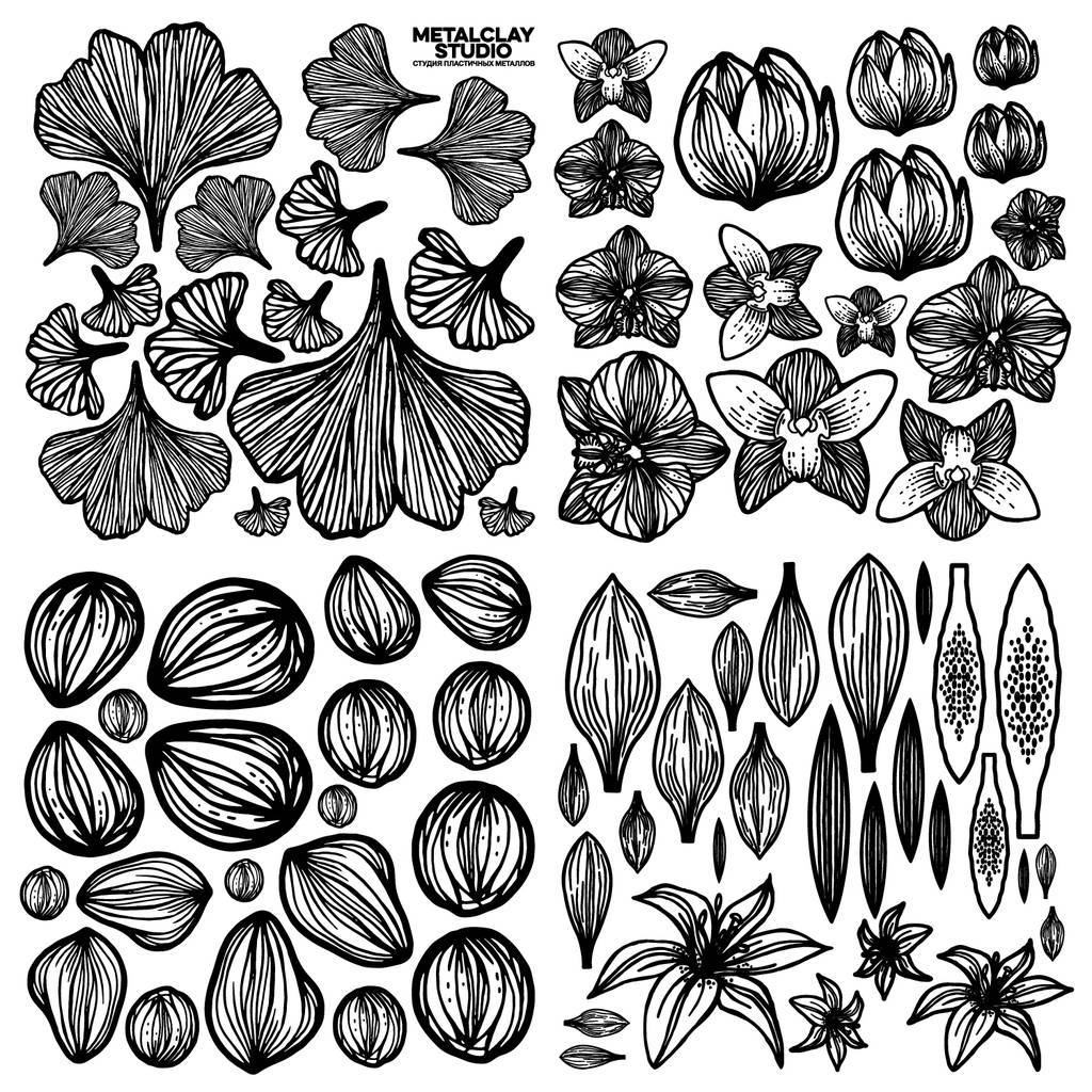 Текстура из полимерной резины ASSORTED 4in1 #45