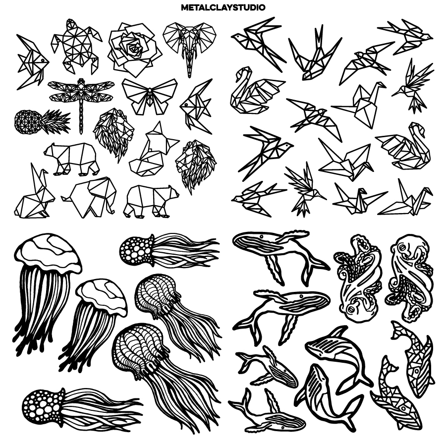 Текстура из полимерной резины ASSORTED 4in1 #09