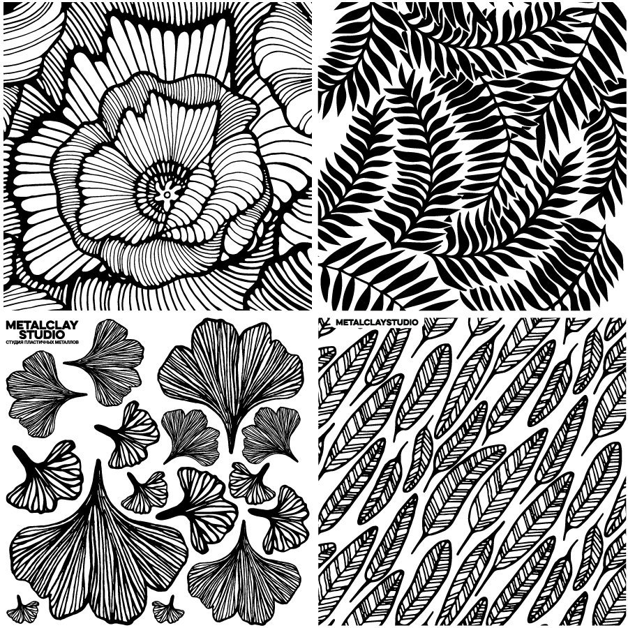 Текстура из полимерной резины ASSORTED 4in1 #04