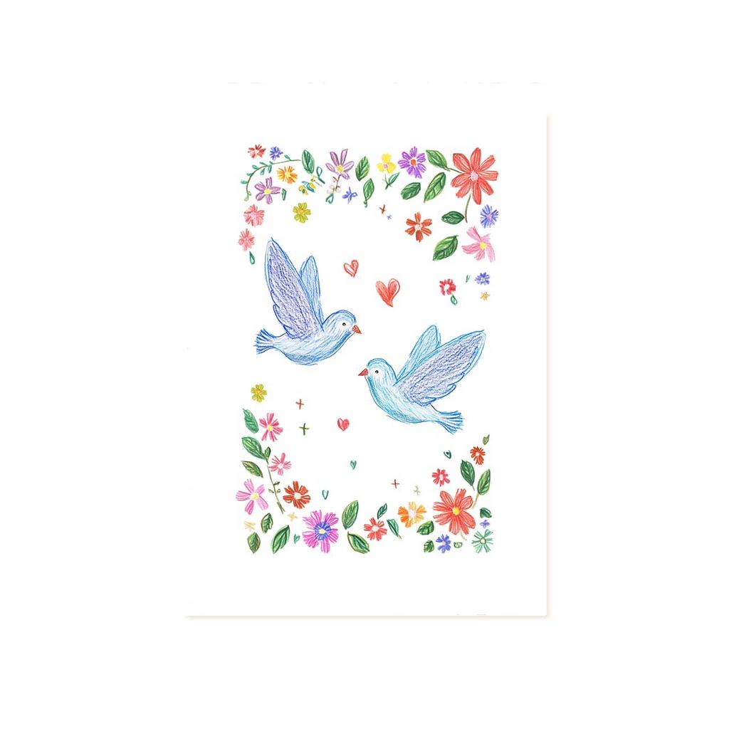 Мини-открытка "Голубки"