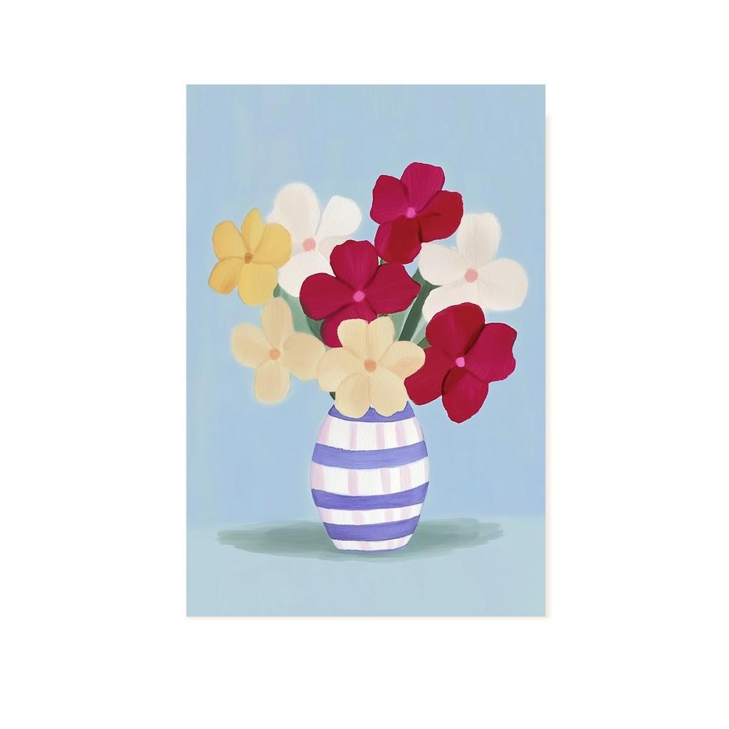 Открытка "Весенний букет в вазе", акварель