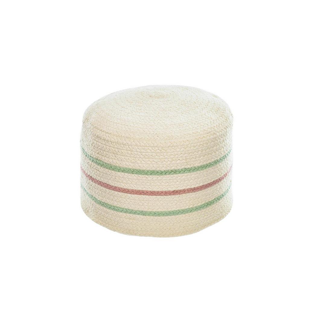 Круглый хлопковый пуф Daiana, разноцветный бежевый Ø 40 см