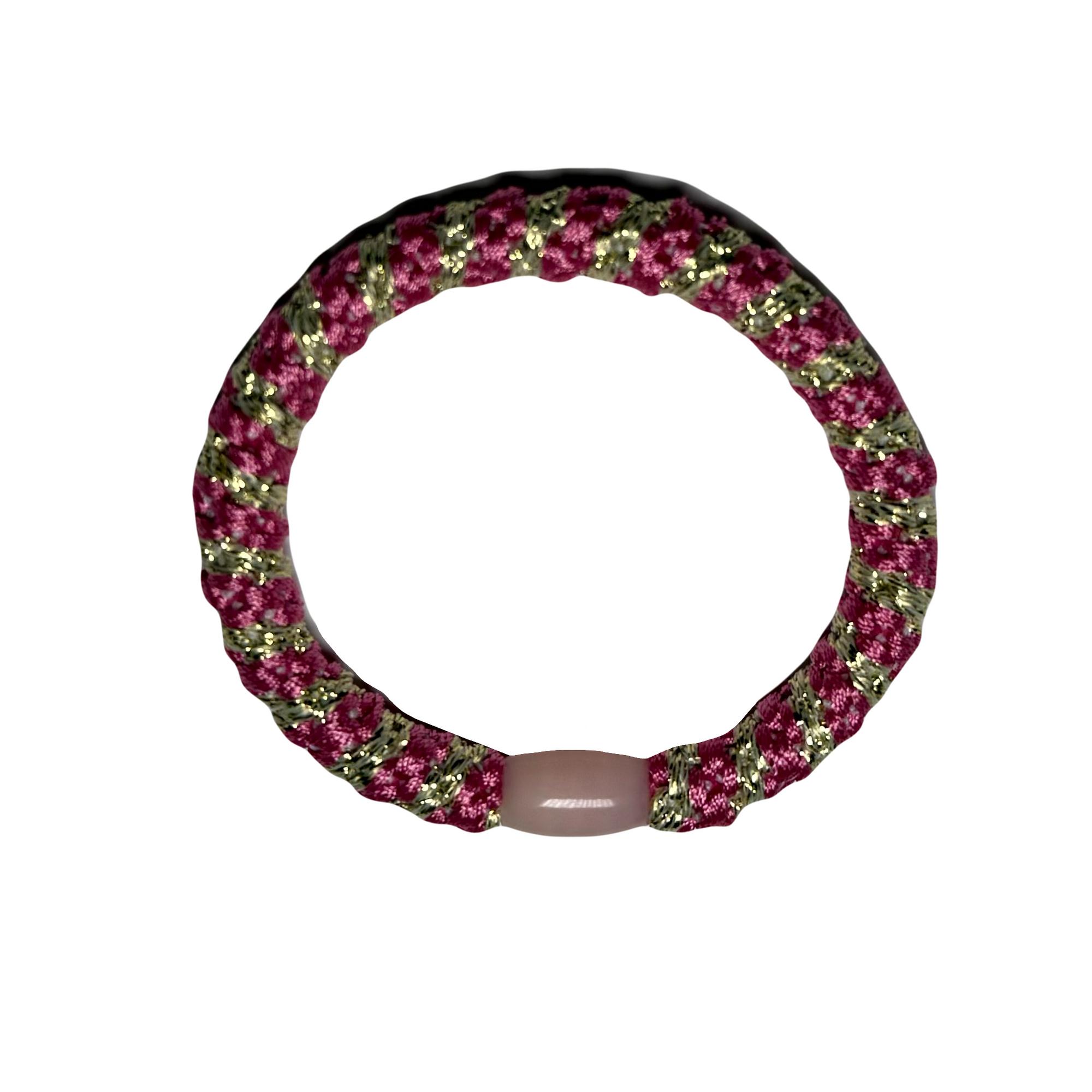 BRIGHT PINK AND GOLD ELASTIC