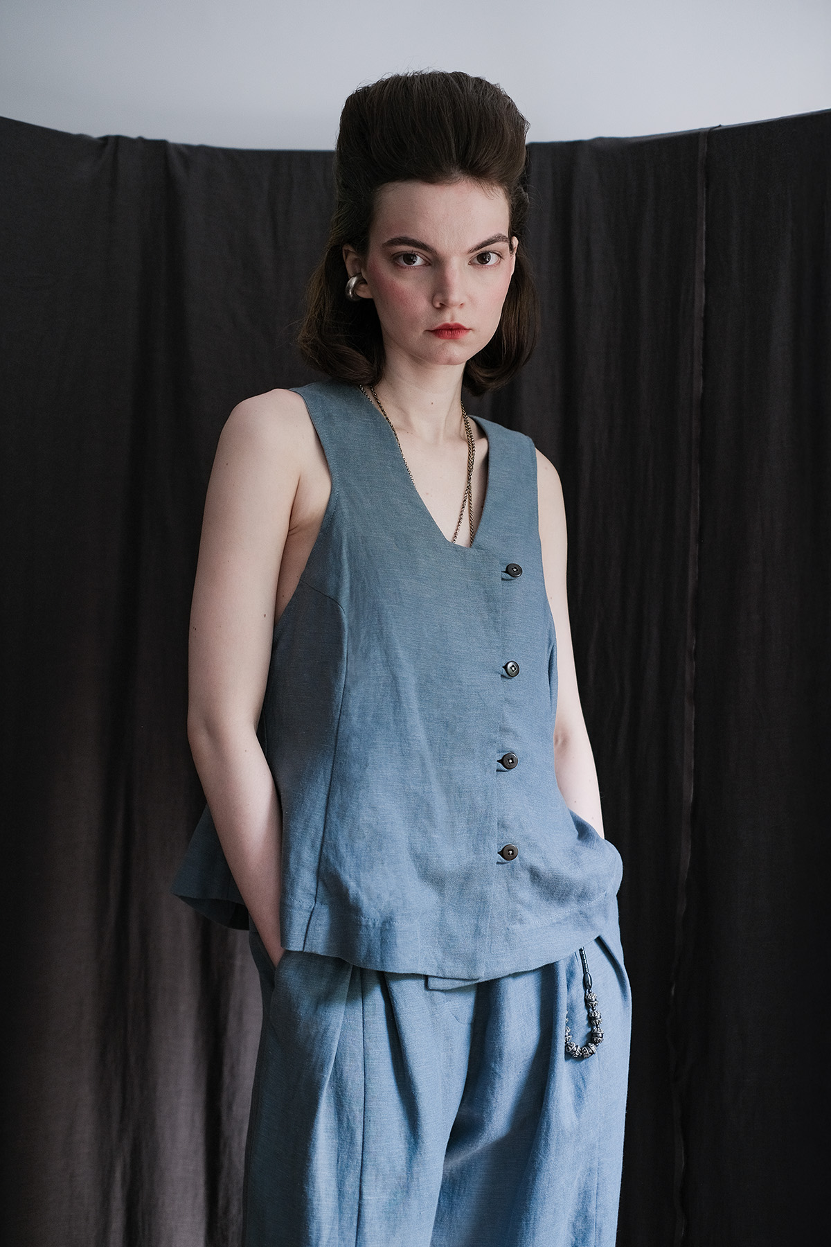 Небесный жилет-душегрея