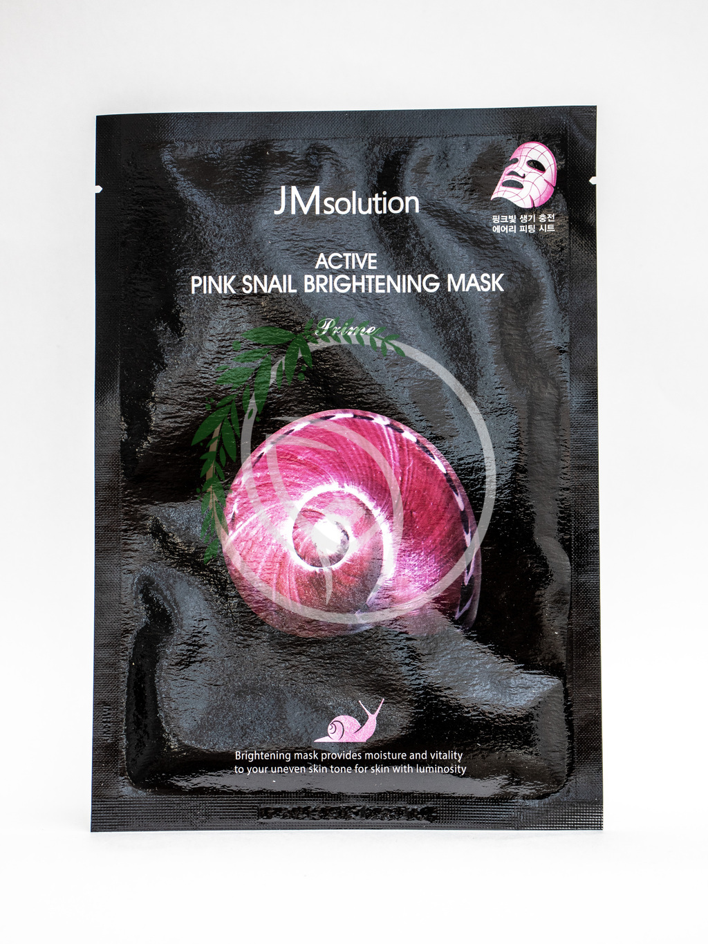 Тканевая маска для яркости тона с муцином розовой улиткой JMsolution Active Pink Snail Brightening Mask 1 шт