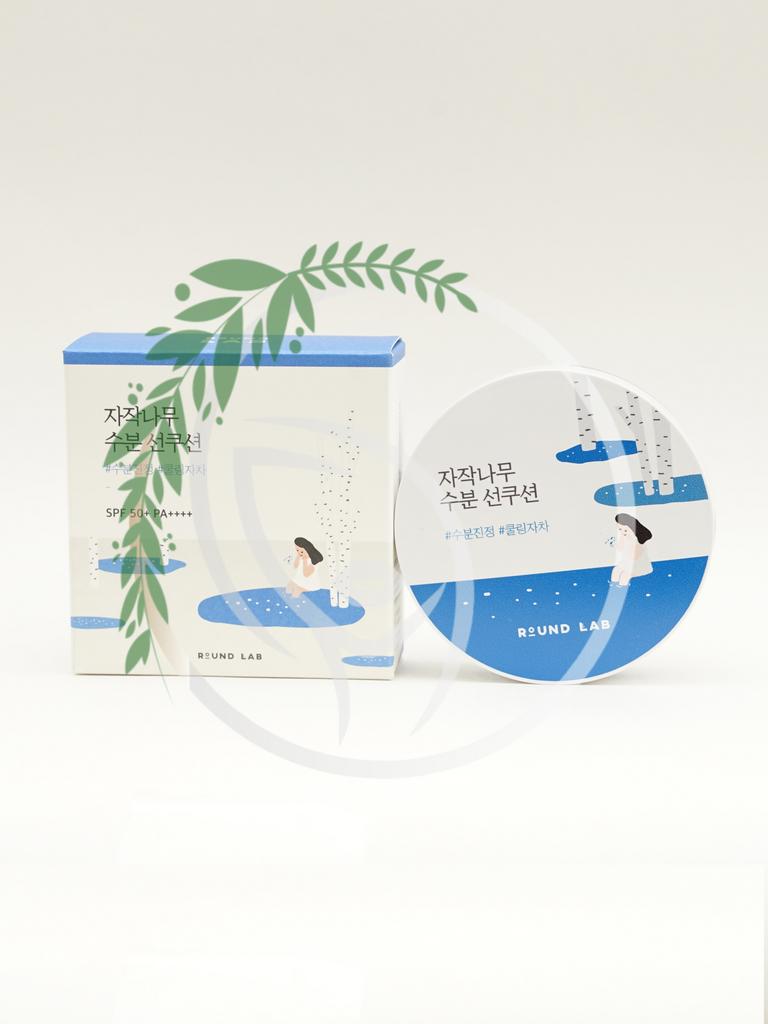 Солнцезащитный крем-кушон с берёзовым соком Round Lab Birch Moisturizing Sun Cushion SPF50+ PA++++