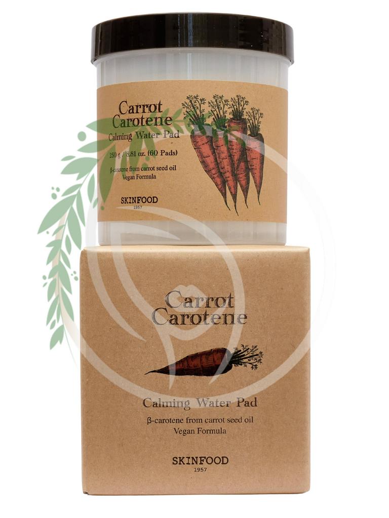 Увлажняющие тонер-пэды Skinfood Carrot Carotene Calming Water Pad 60 шт
