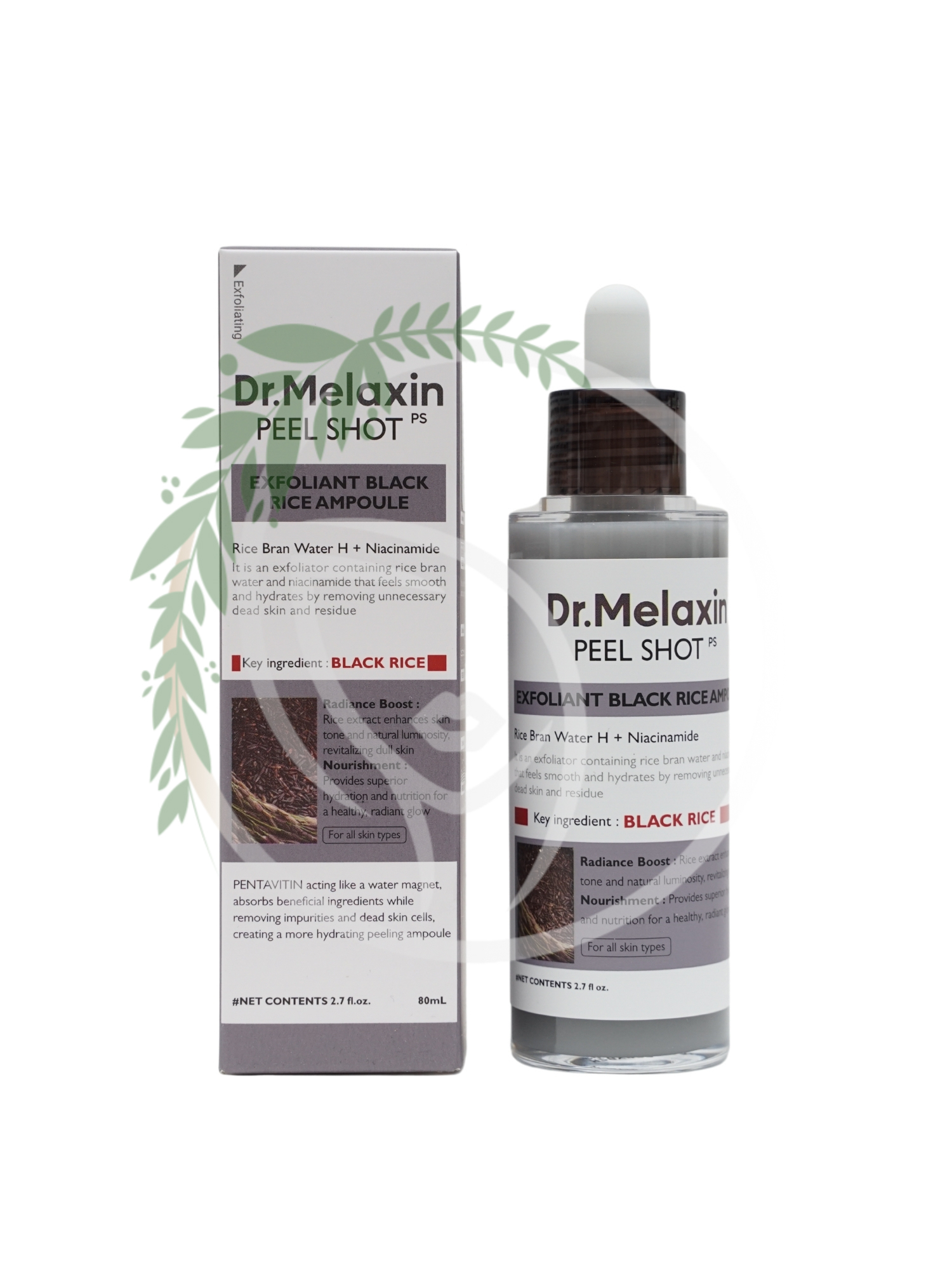Пилинг-сыворотка с экстрактом черного риса Dr.Melaxin Peel Shot Exfoliant Black Rice Ampoule 80 ml