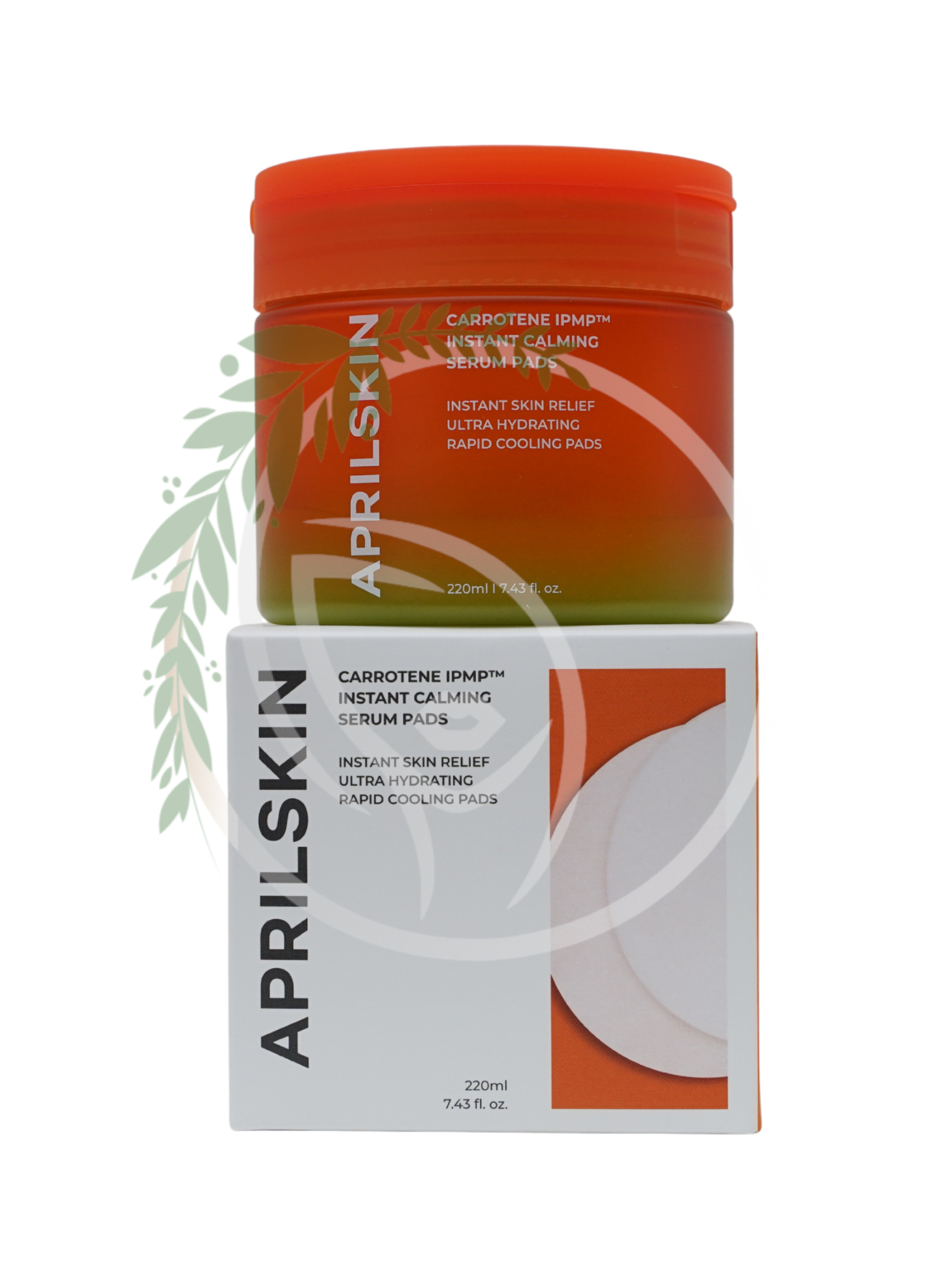 Успокаивающие тонер-пэды с экстрактом моркови APRILSKIN Carrotene IPMP Instant Calming Serum Pads 80шт